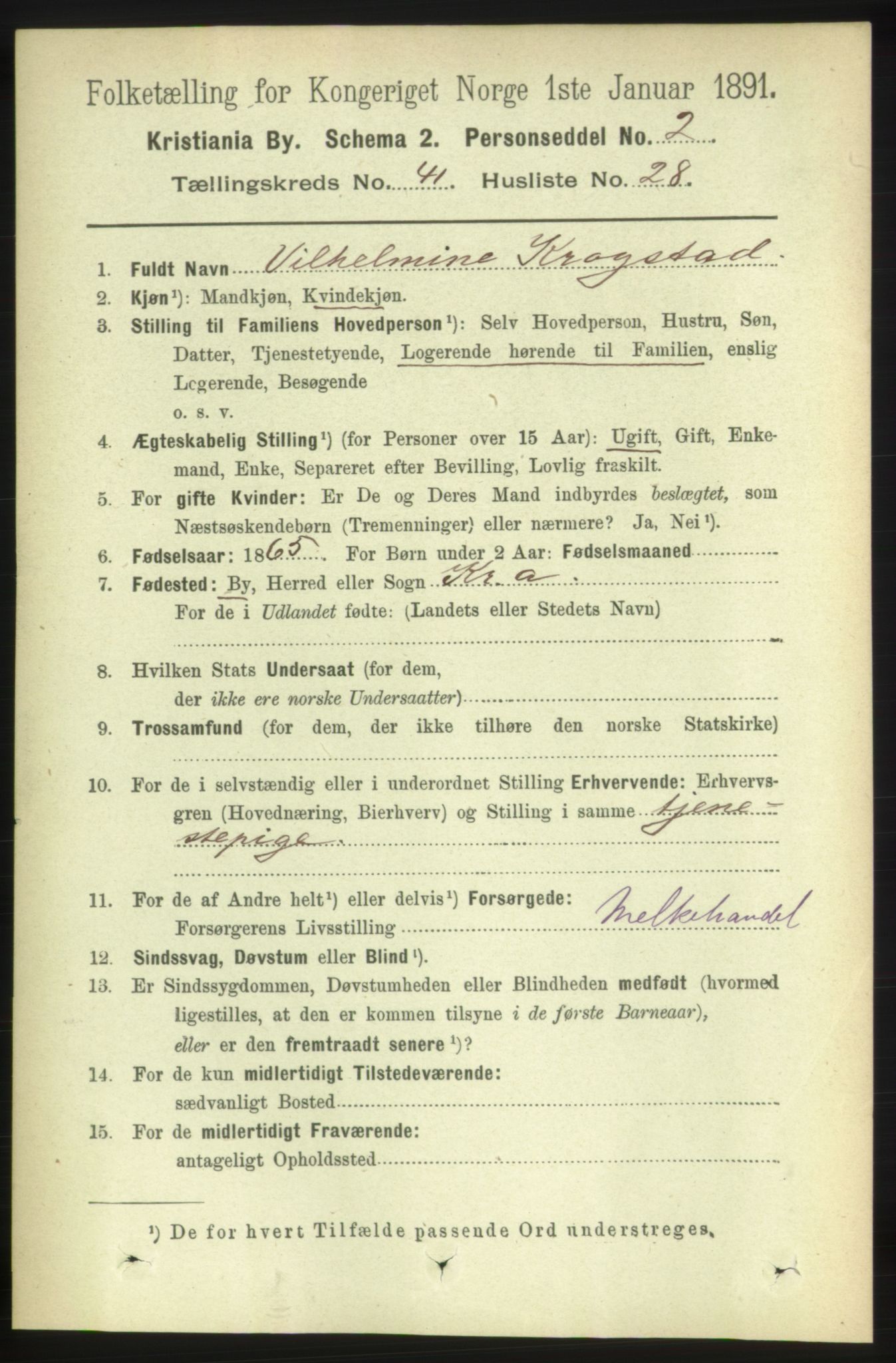 RA, 1891 census for 0301 Kristiania, 1891, p. 24558