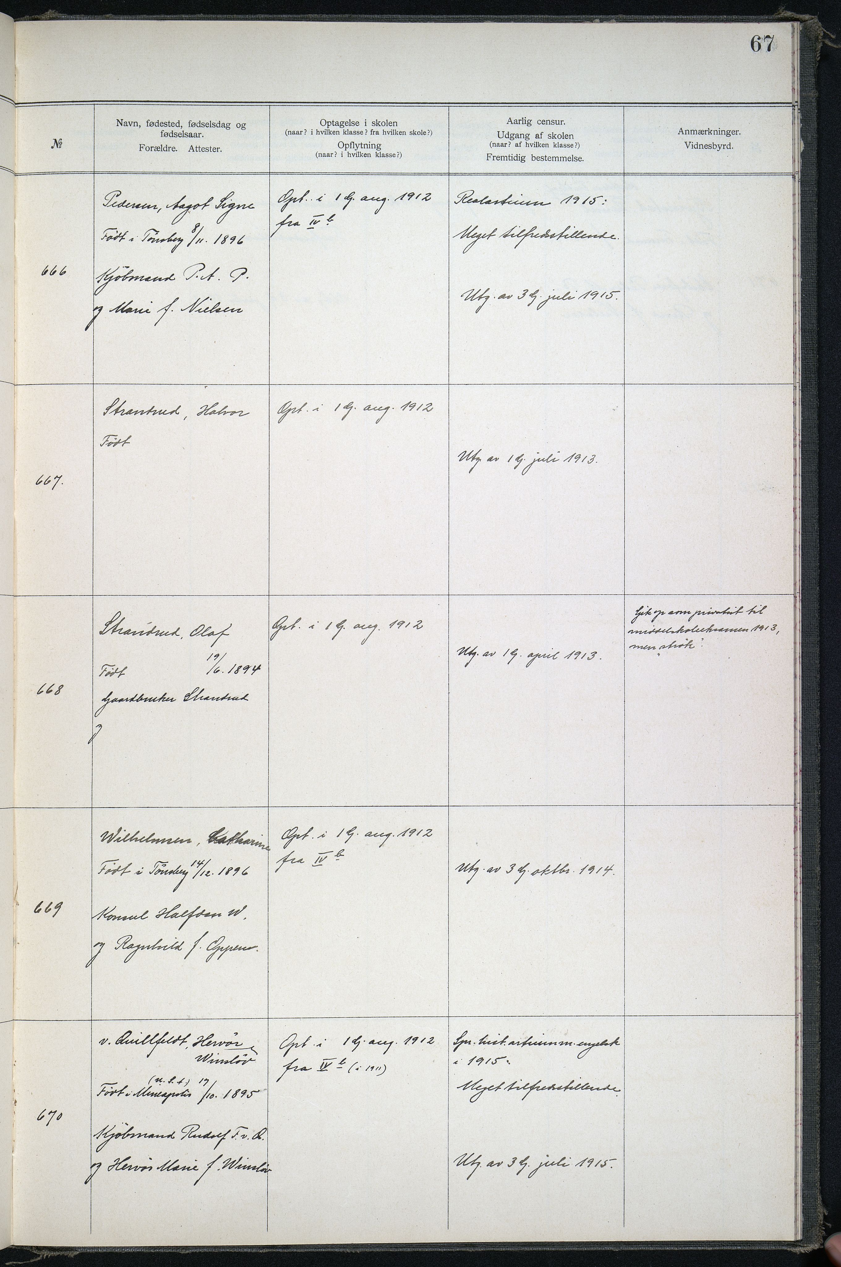 Vestfold fylkeskommune. Greveskogen videregående skole før 1998, VEMU/A-1162/G/Gb/L0004: Manntallsprotokoll Gutter, 1891-1912, p. 156