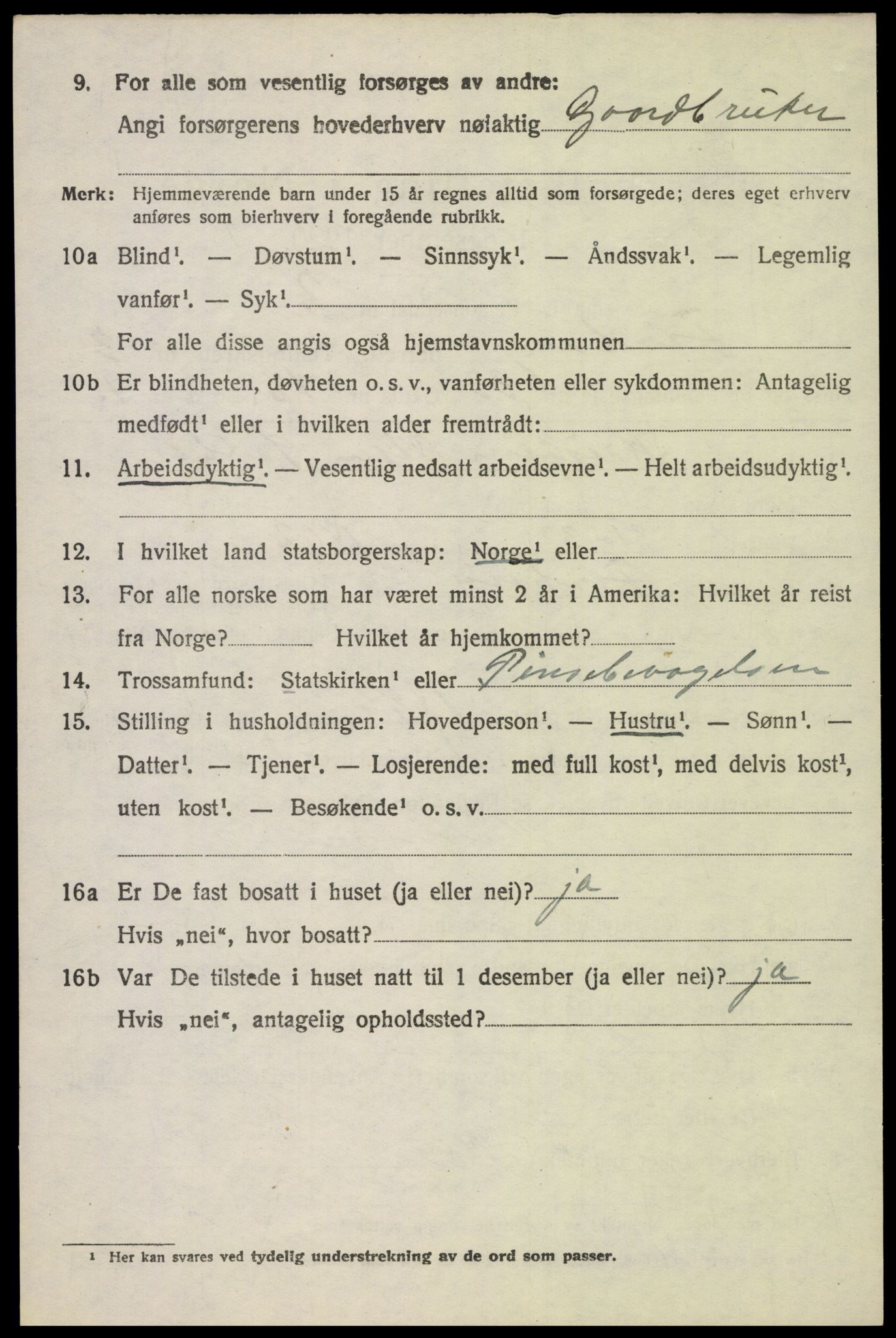 SAH, 1920 census for Fåberg, 1920, p. 3895