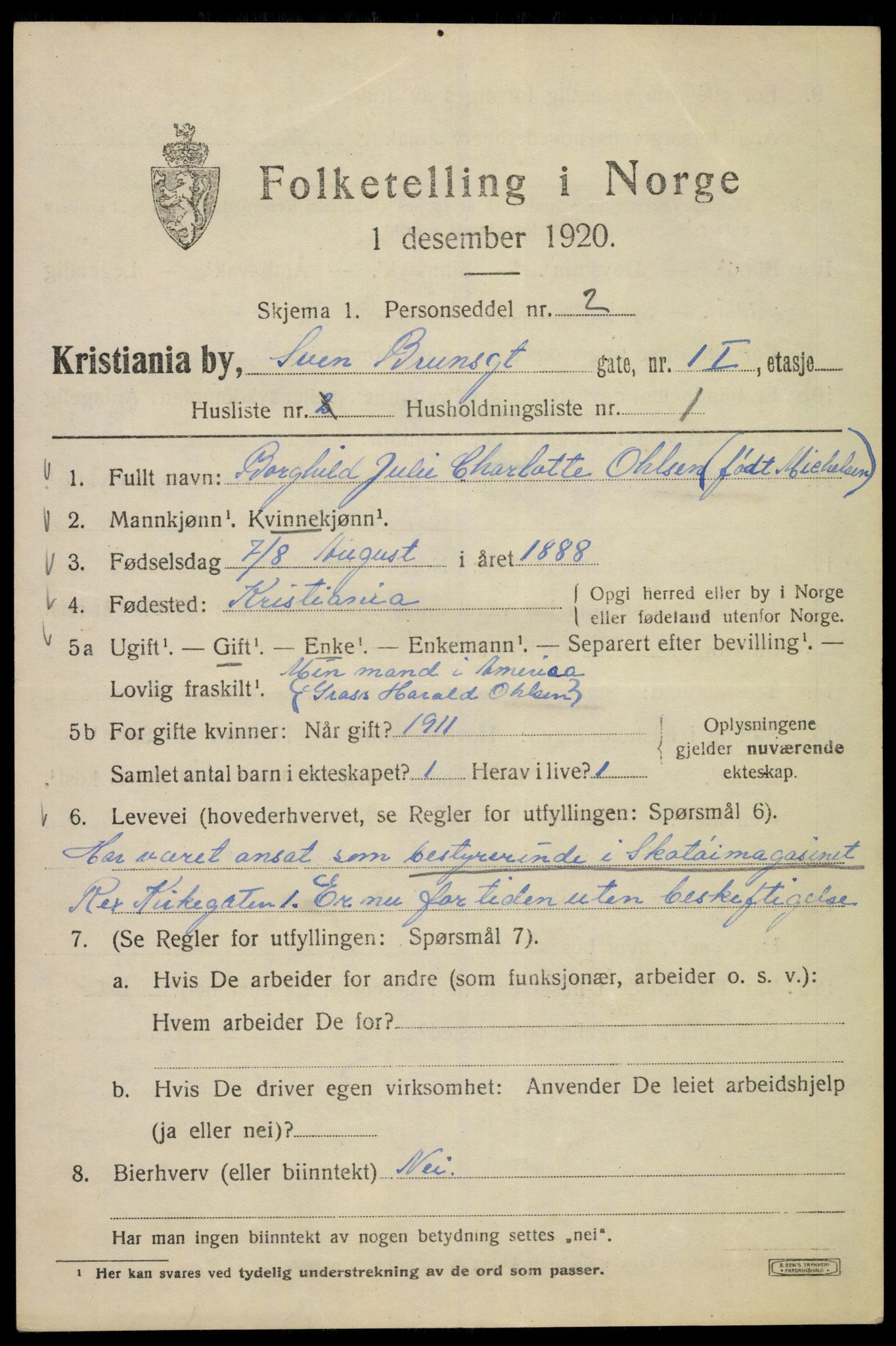 SAO, 1920 census for Kristiania, 1920, p. 554729