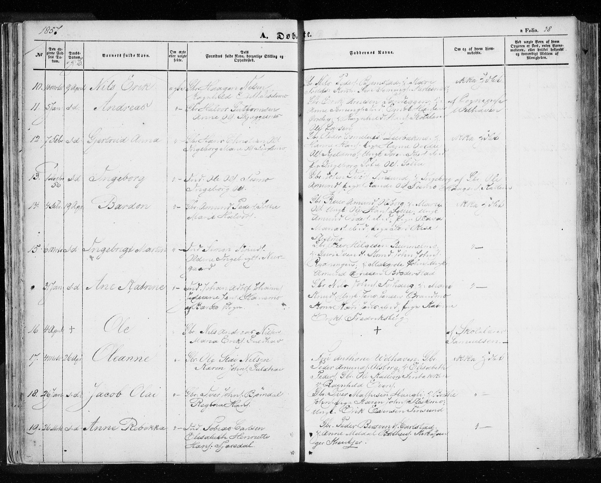 Målselv sokneprestembete, AV/SATØ-S-1311/G/Ga/Gaa/L0003kirke: Parish register (official) no. 3, 1853-1863, p. 28