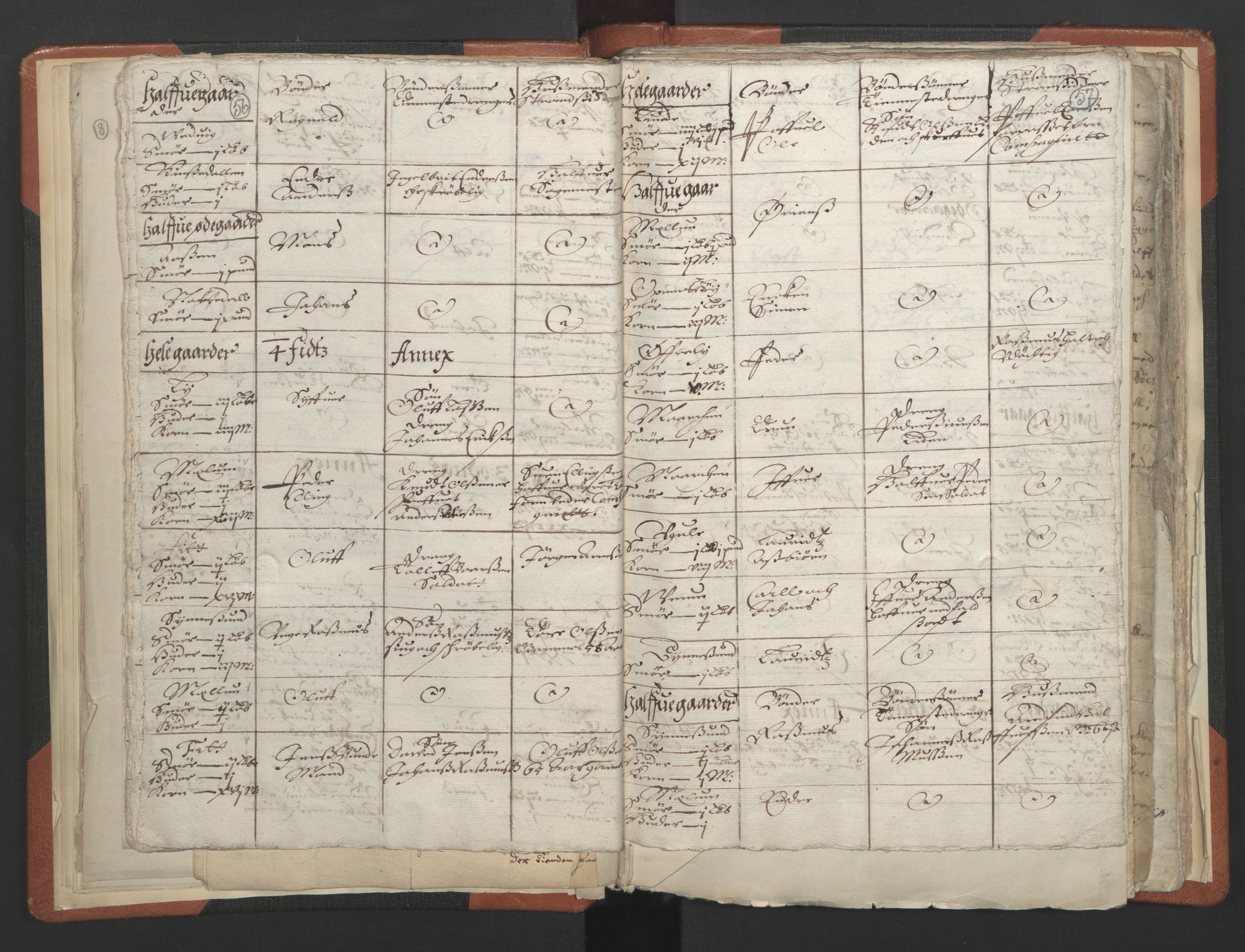 RA, Vicar's Census 1664-1666, no. 23: Sogn deanery, 1664-1666, p. 56-57