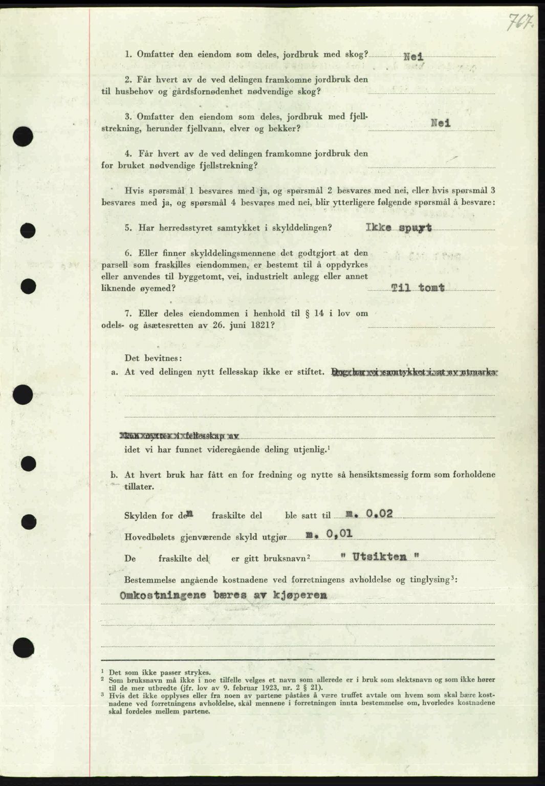 Nordmøre sorenskriveri, AV/SAT-A-4132/1/2/2Ca: Mortgage book no. A103, 1946-1947, Diary no: : 45/1947