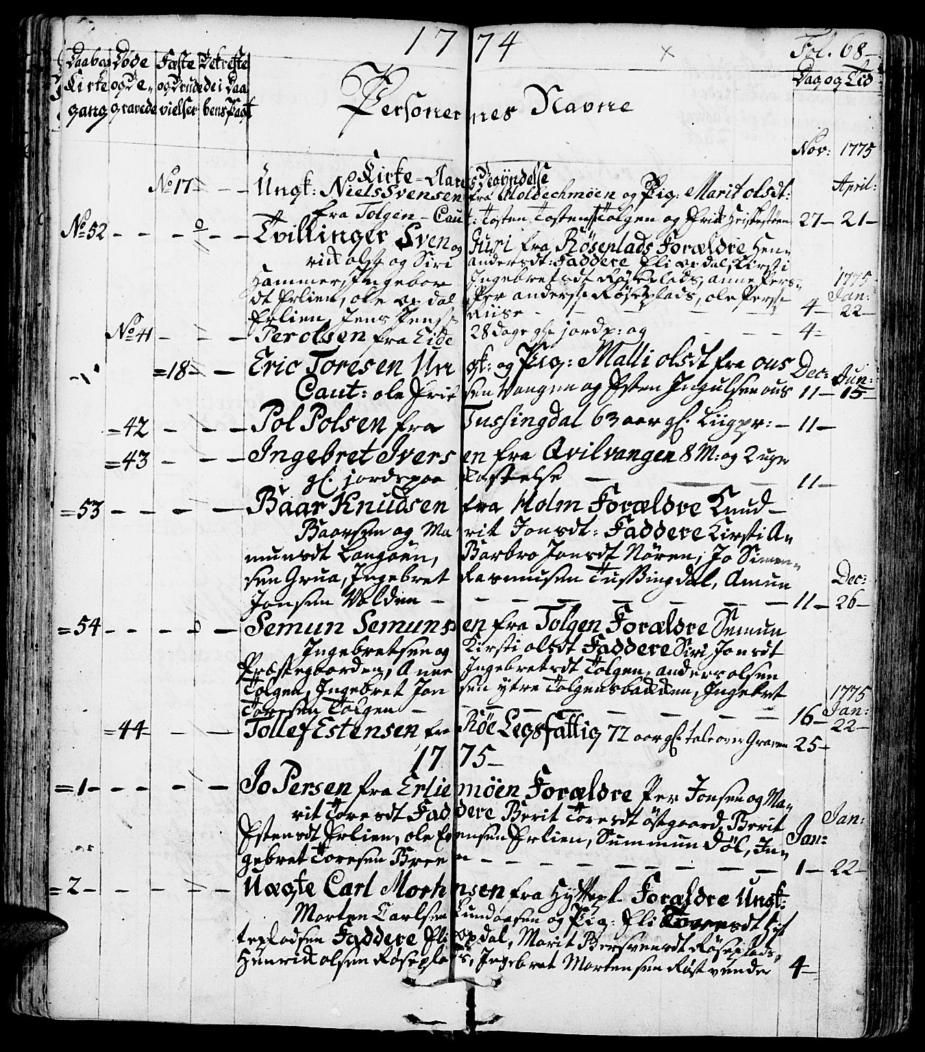 Tolga prestekontor, SAH/PREST-062/K/L0002: Parish register (official) no. 2, 1768-1786, p. 68