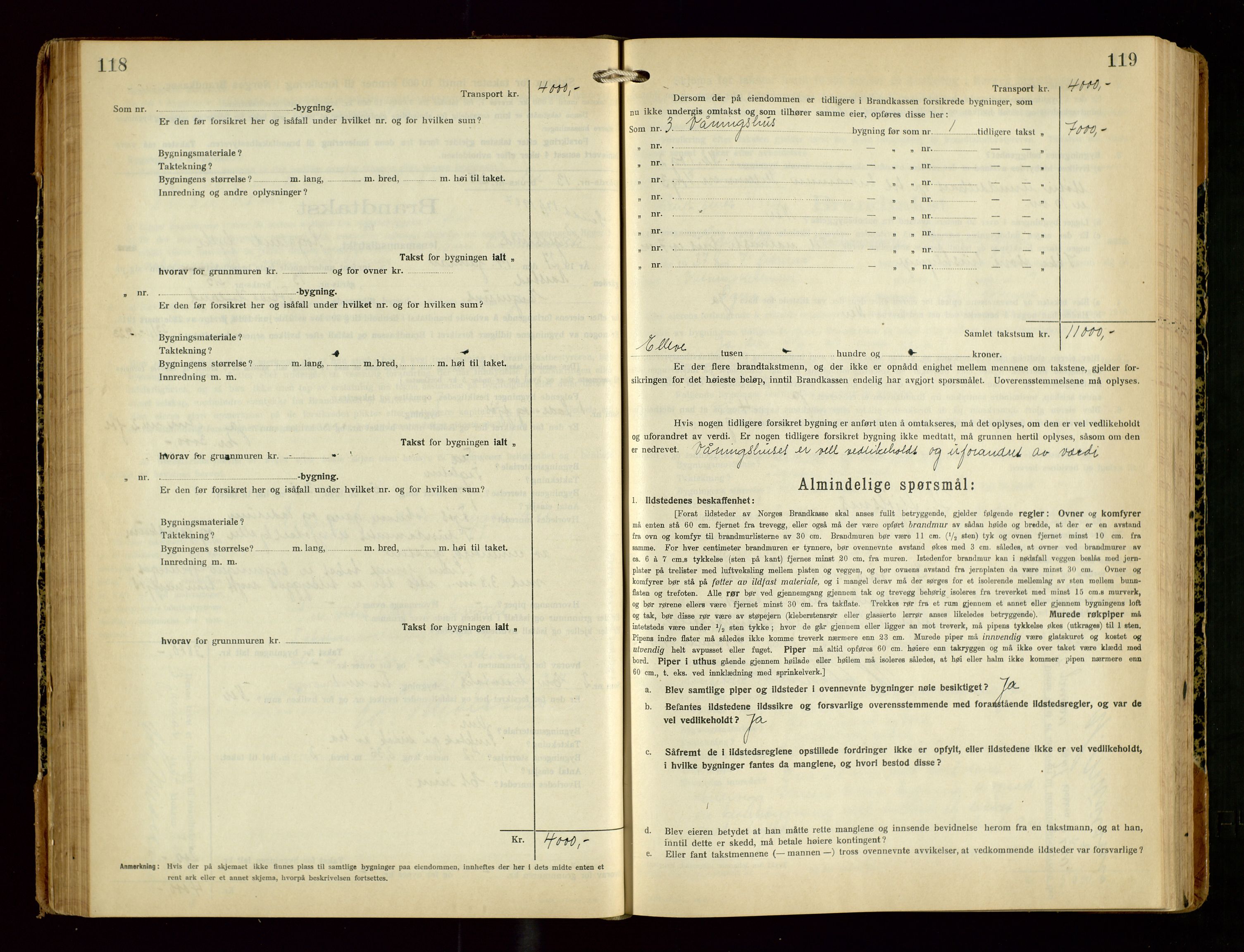 Eigersund lensmannskontor, SAST/A-100171/Gob/L0005: "Brandtakstprotokoll", 1925-1934, p. 118-119