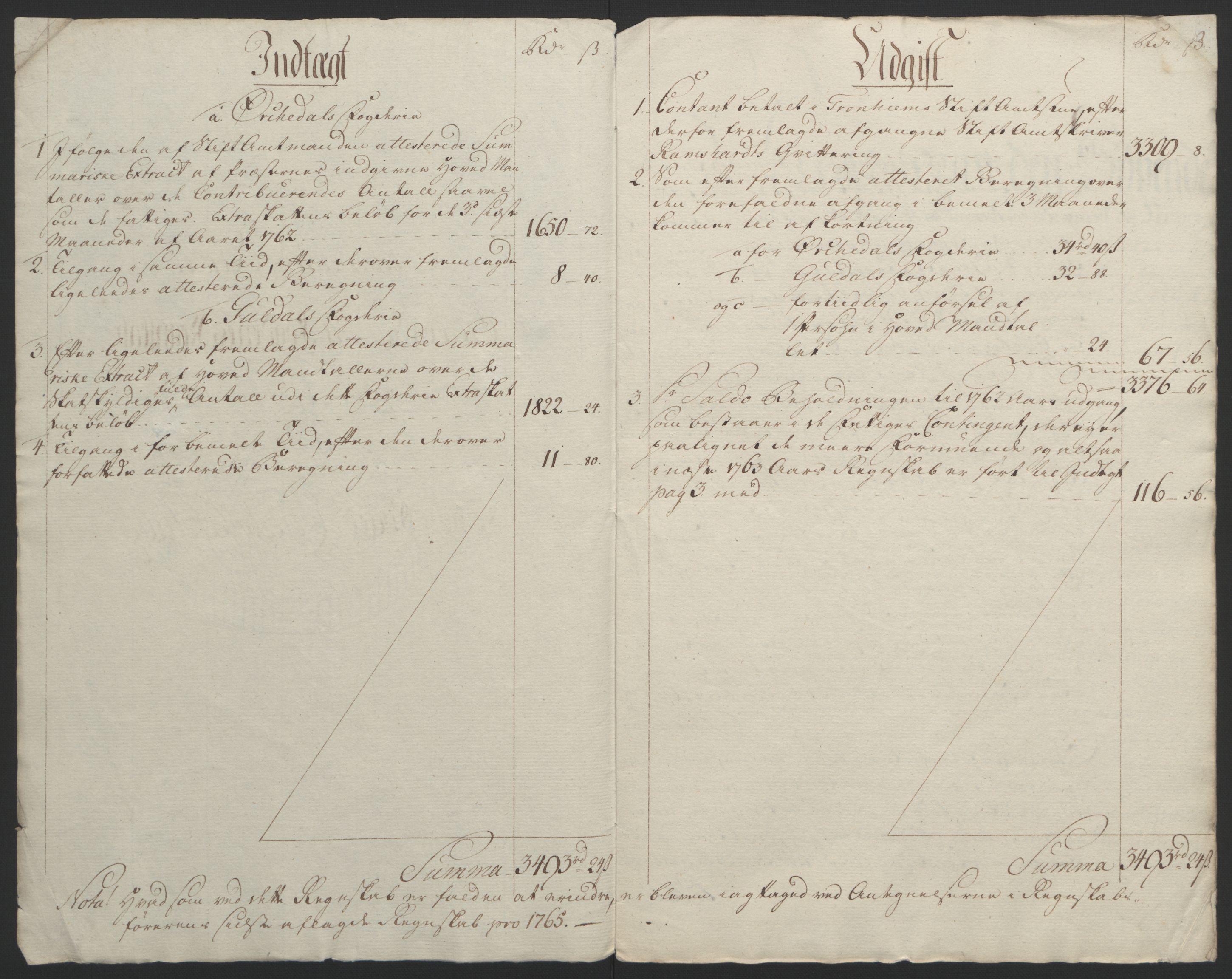 Rentekammeret inntil 1814, Reviderte regnskaper, Fogderegnskap, AV/RA-EA-4092/R60/L4094: Ekstraskatten Orkdal og Gauldal, 1762-1765, p. 12