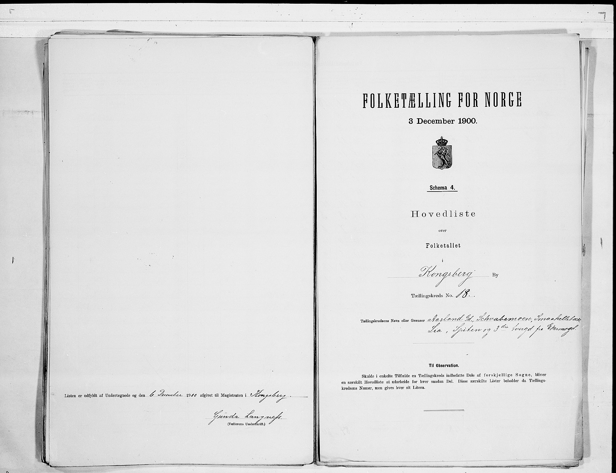 RA, 1900 census for Kongsberg, 1900, p. 38