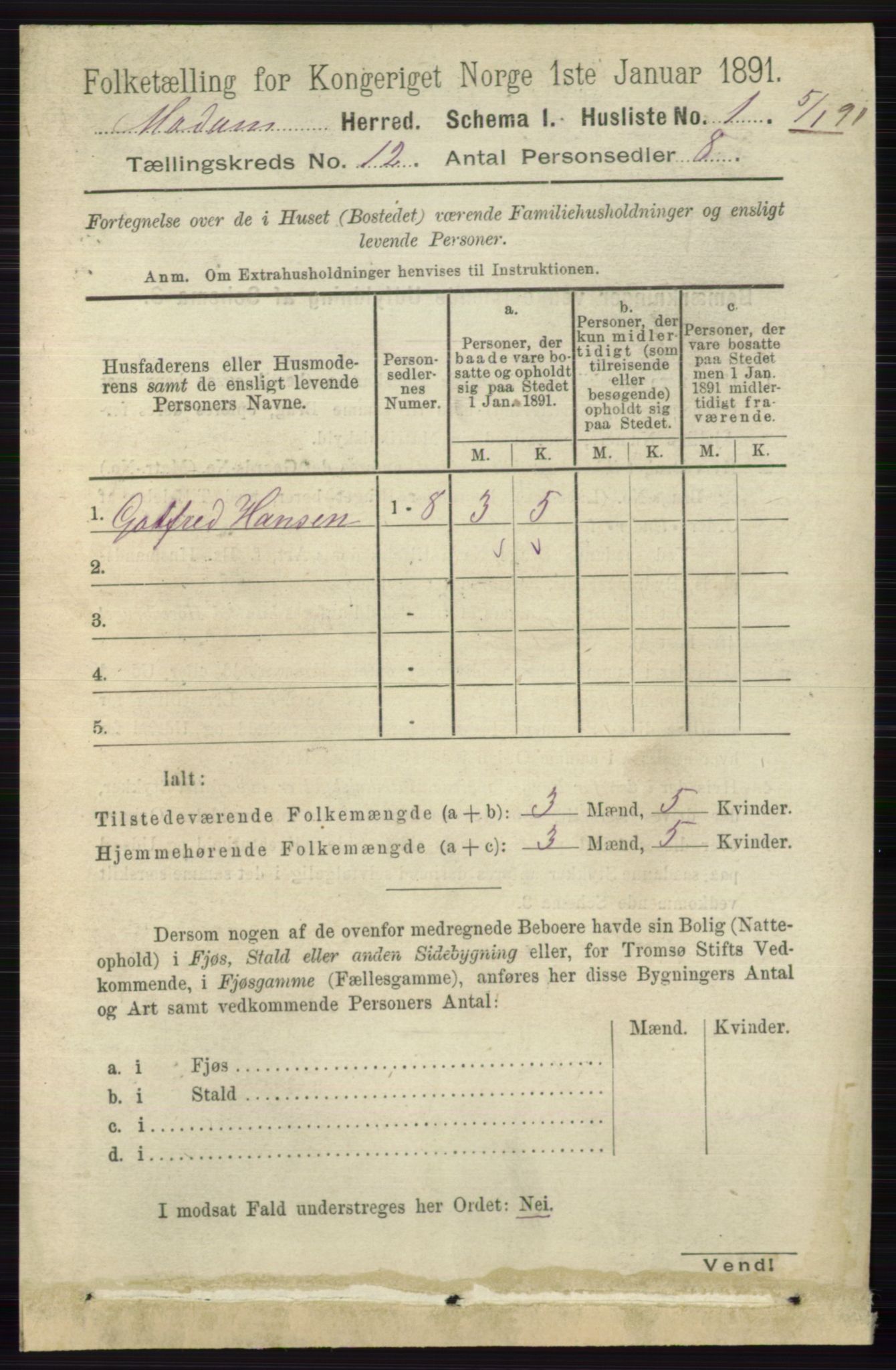 RA, 1891 census for 0623 Modum, 1891, p. 4374
