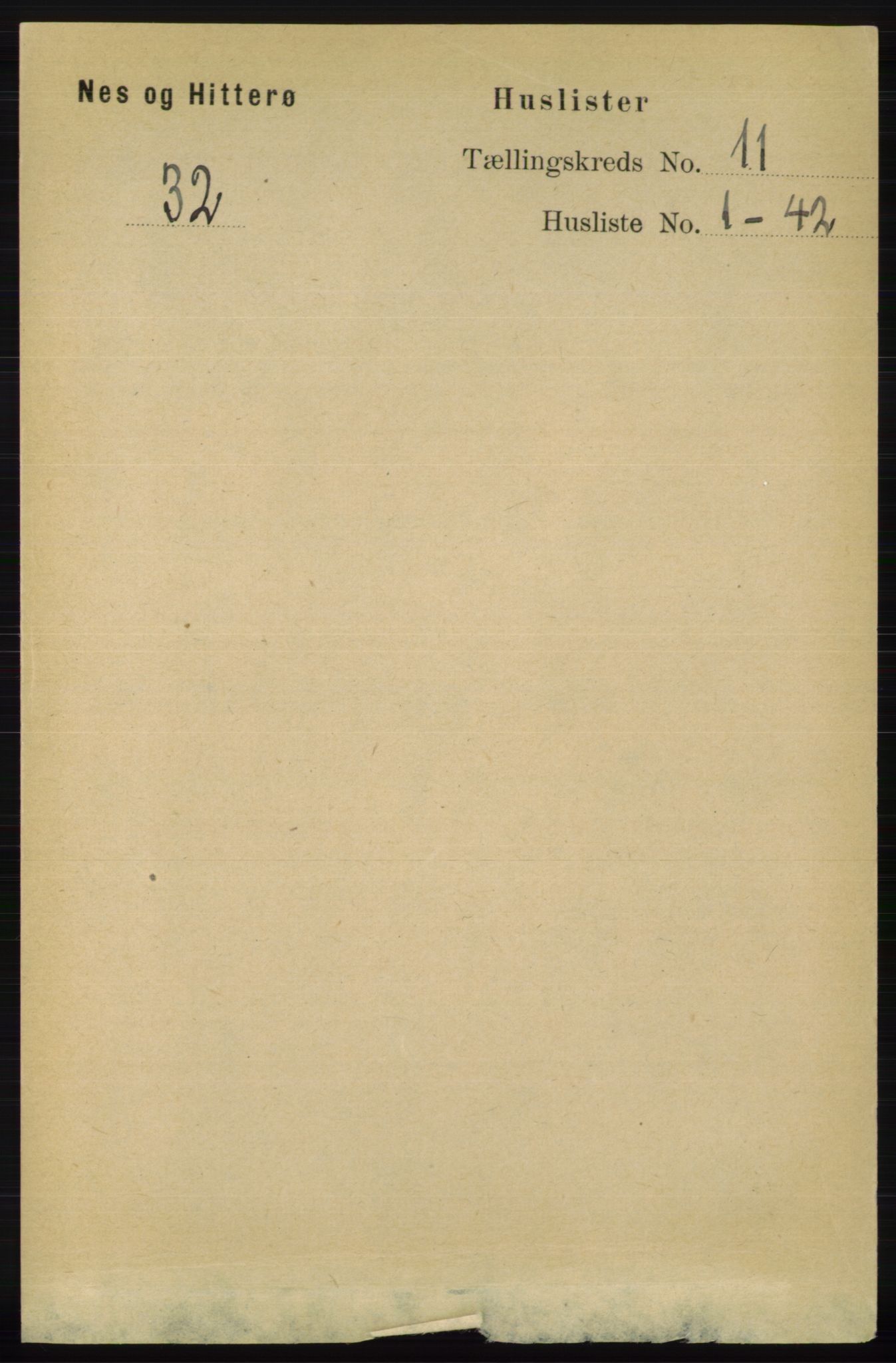 RA, 1891 census for 1043 Hidra og Nes, 1891, p. 4414