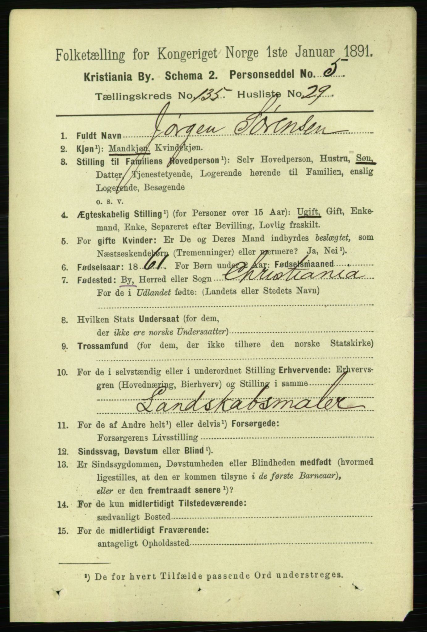 RA, 1891 census for 0301 Kristiania, 1891, p. 74906