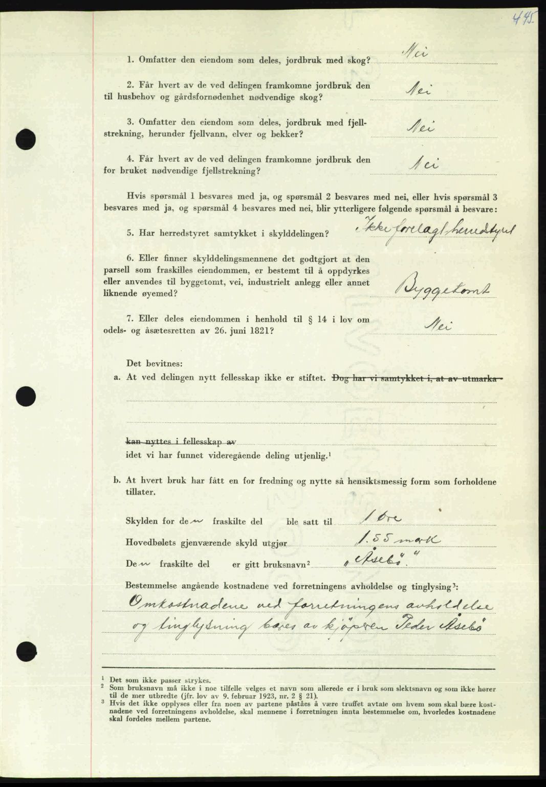 Nordmøre sorenskriveri, AV/SAT-A-4132/1/2/2Ca: Mortgage book no. A106, 1947-1947, Diary no: : 2374/1947