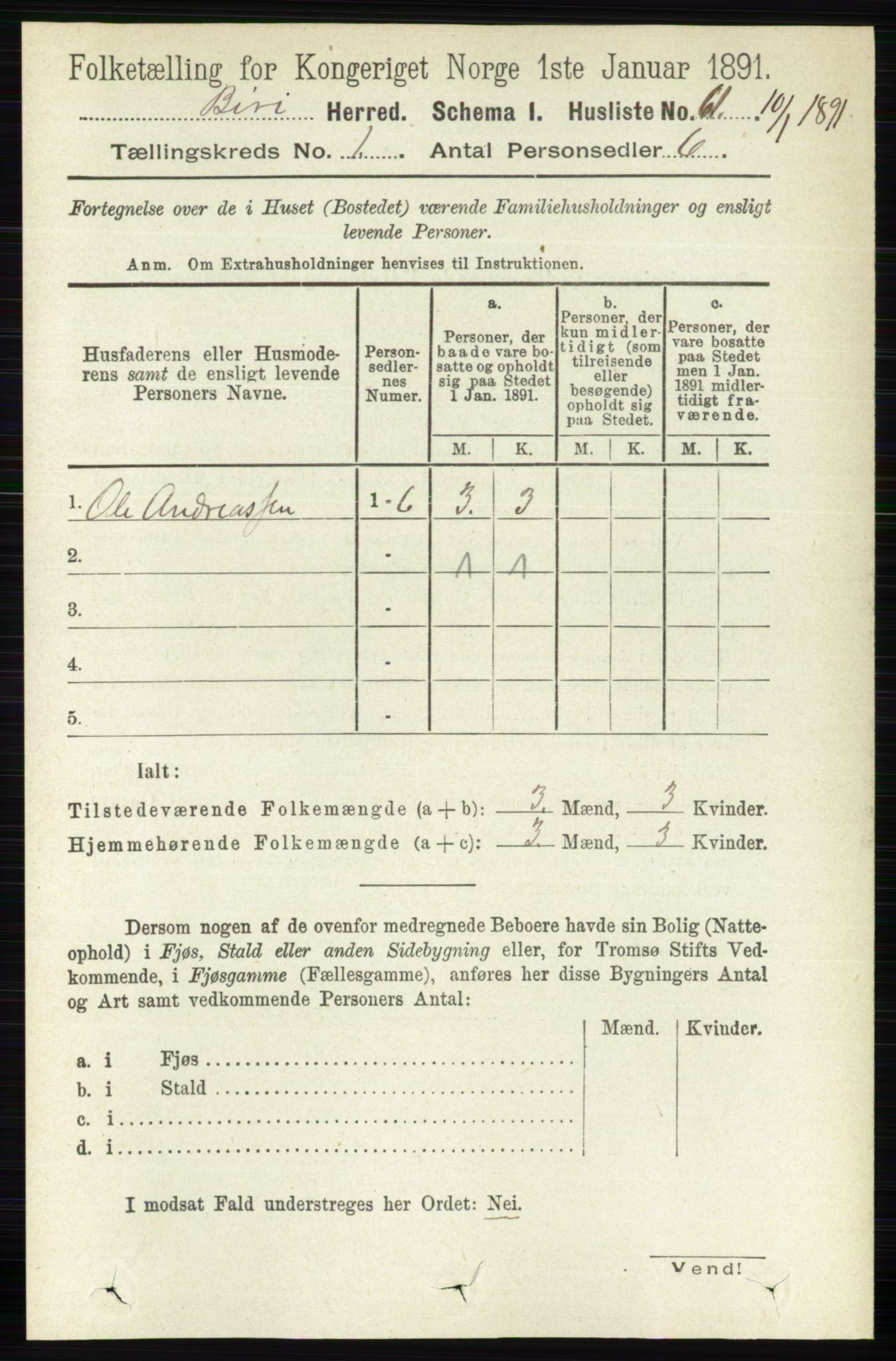 RA, 1891 census for 0525 Biri, 1891, p. 99
