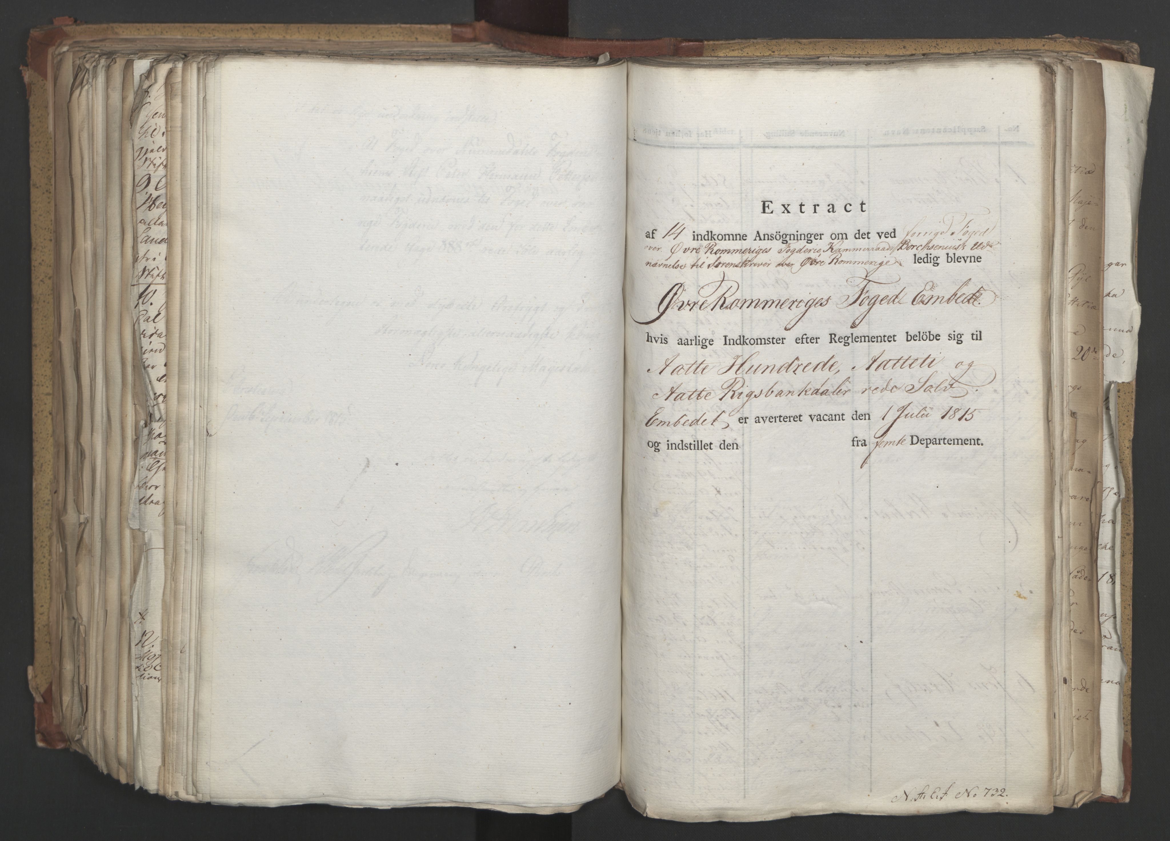 Statsrådsavdelingen i Stockholm, AV/RA-S-1003/D/Da/L0003: Regjeringsinnstillinger nr. 519-787, 1815, p. 458