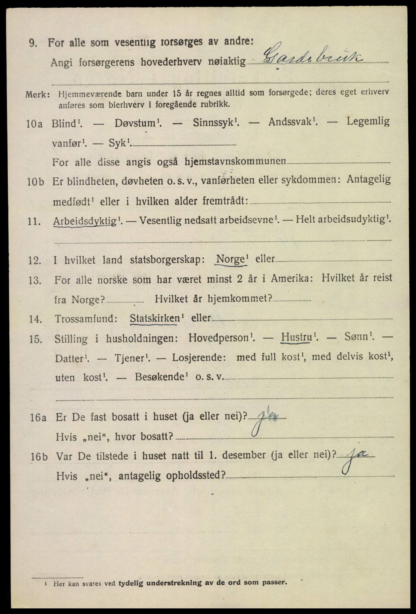 SAK, 1920 census for Bykle, 1920, p. 562