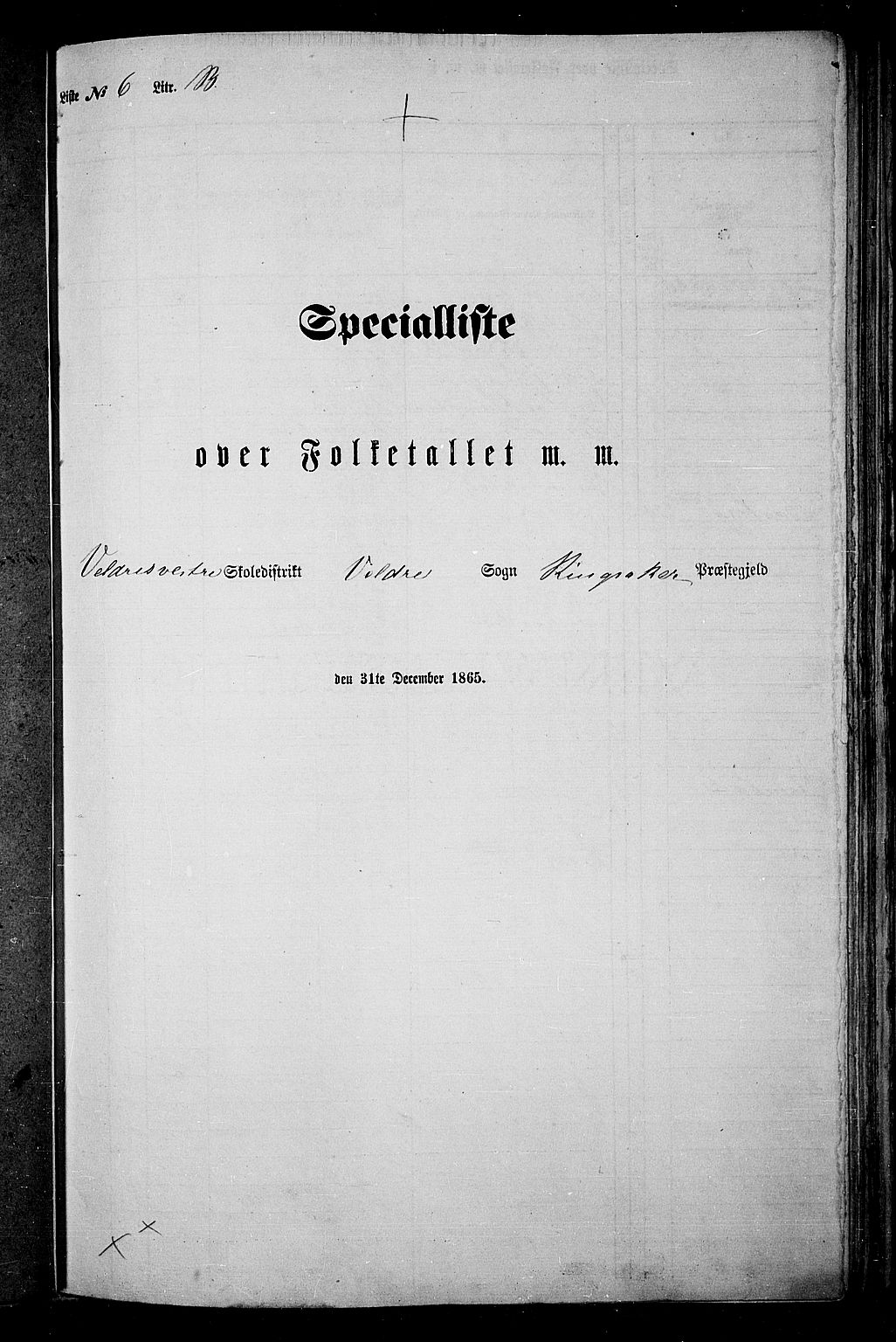 RA, 1865 census for Ringsaker, 1865, p. 165