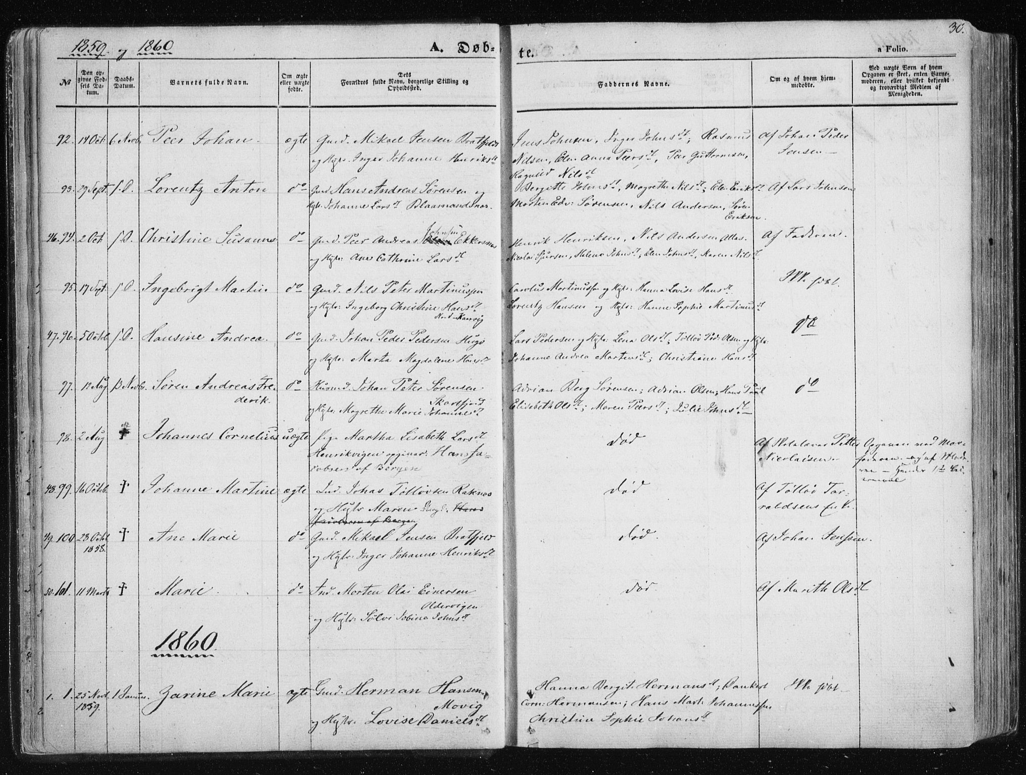 Tromsøysund sokneprestkontor, SATØ/S-1304/G/Ga/L0001kirke: Parish register (official) no. 1, 1856-1867, p. 30