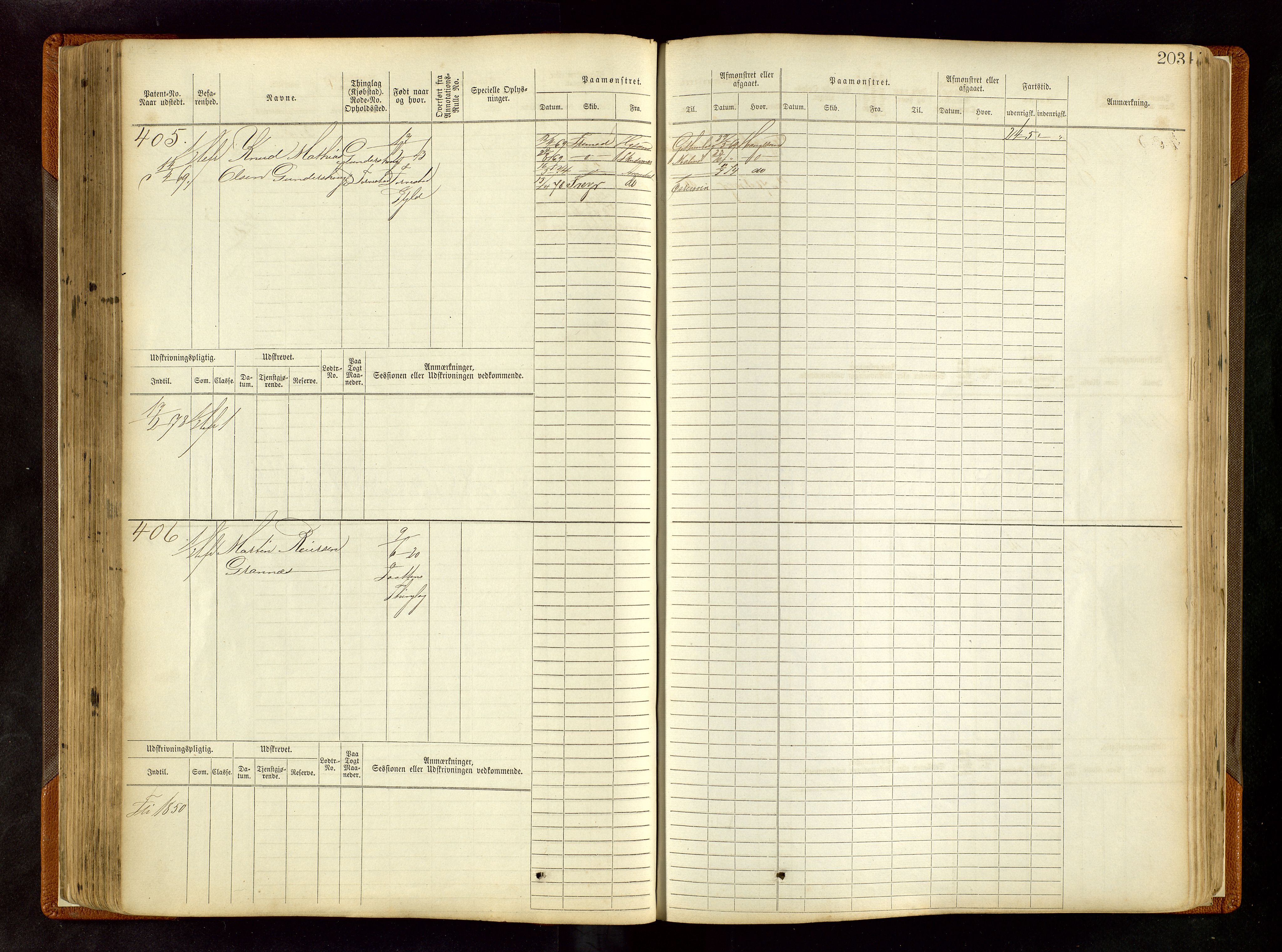 Haugesund sjømannskontor, SAST/A-102007/F/Fb/Fbb/L0005: Sjøfartsrulle Haugesund krets nr. 1-1922, 1868-1948, p. 203