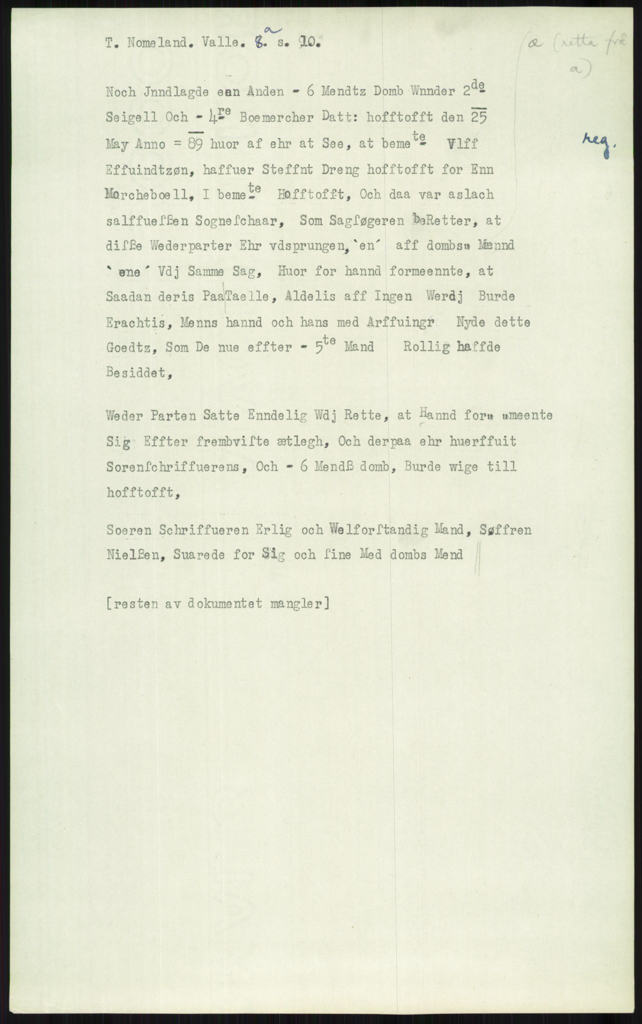 Samlinger til kildeutgivelse, Diplomavskriftsamlingen, AV/RA-EA-4053/H/Ha, p. 3605
