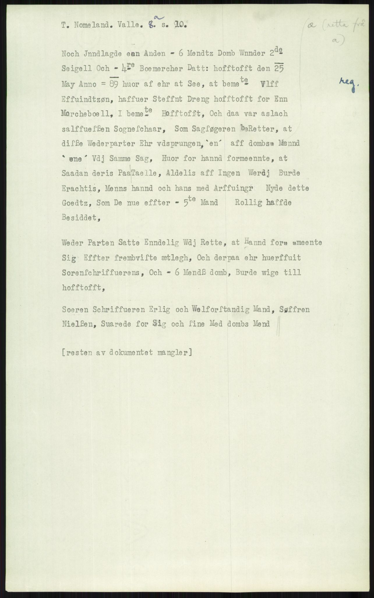 Samlinger til kildeutgivelse, Diplomavskriftsamlingen, AV/RA-EA-4053/H/Ha, p. 3605