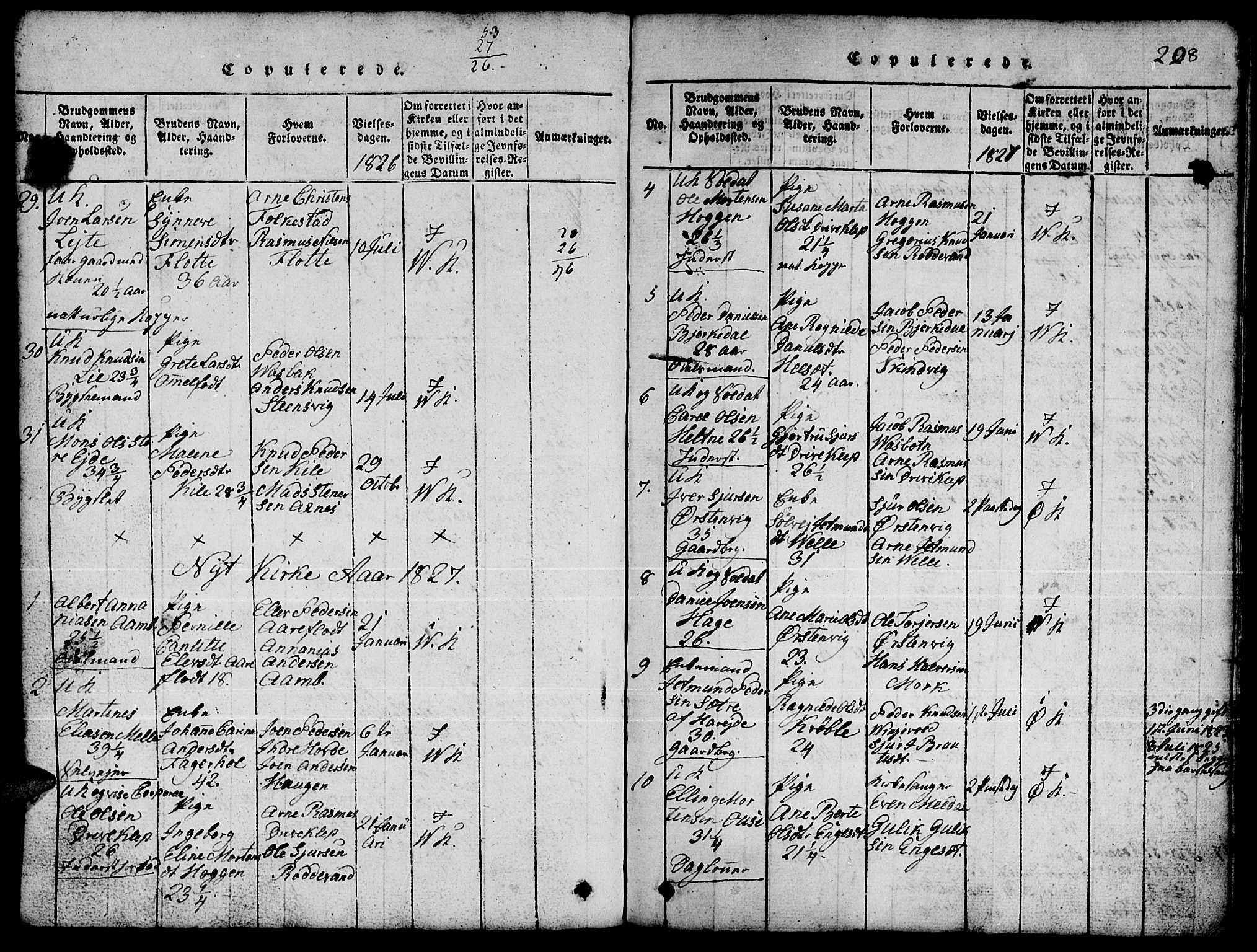 Ministerialprotokoller, klokkerbøker og fødselsregistre - Møre og Romsdal, AV/SAT-A-1454/511/L0155: Parish register (copy) no. 511C01, 1817-1829, p. 208