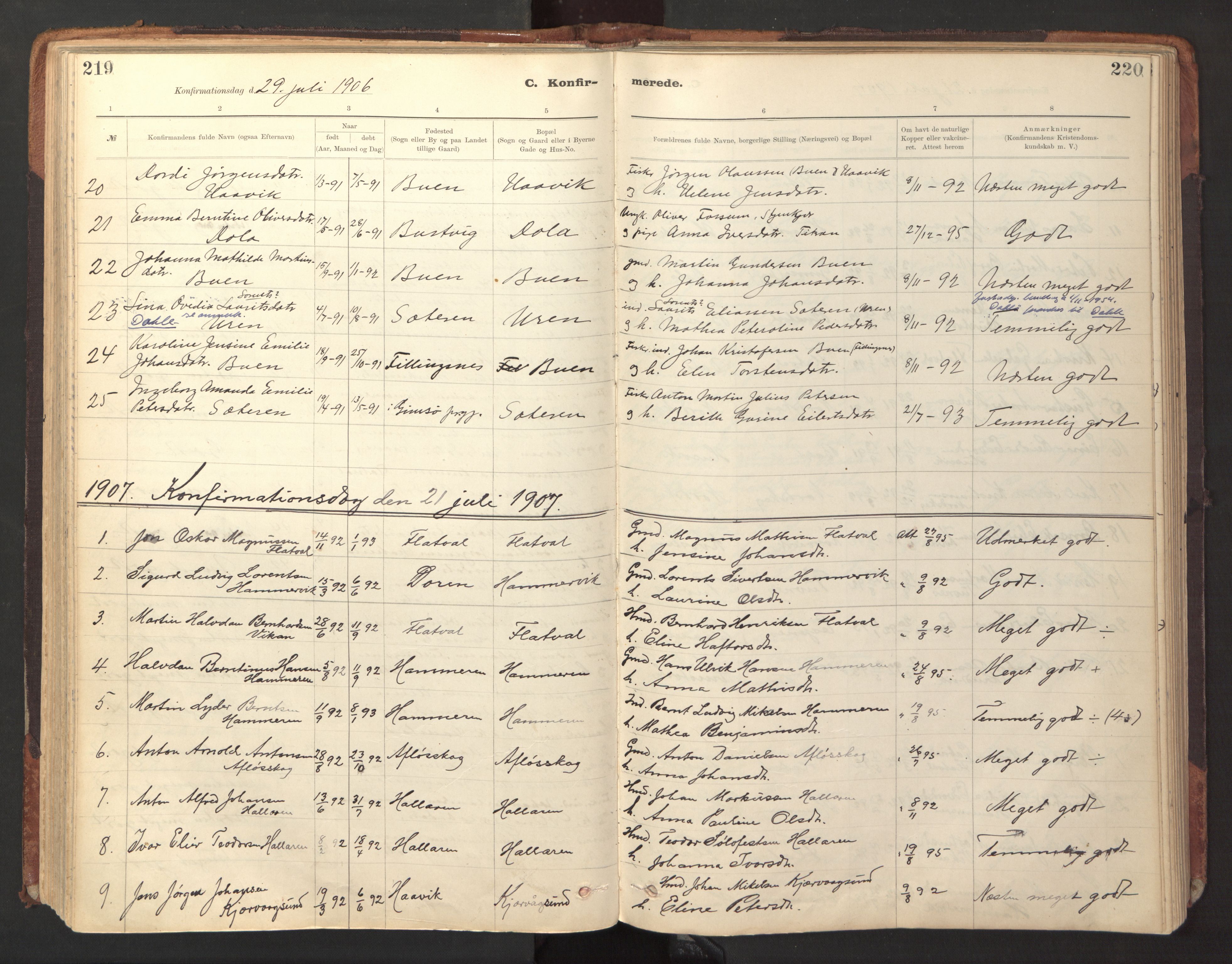 Ministerialprotokoller, klokkerbøker og fødselsregistre - Sør-Trøndelag, SAT/A-1456/641/L0596: Parish register (official) no. 641A02, 1898-1915, p. 219-220