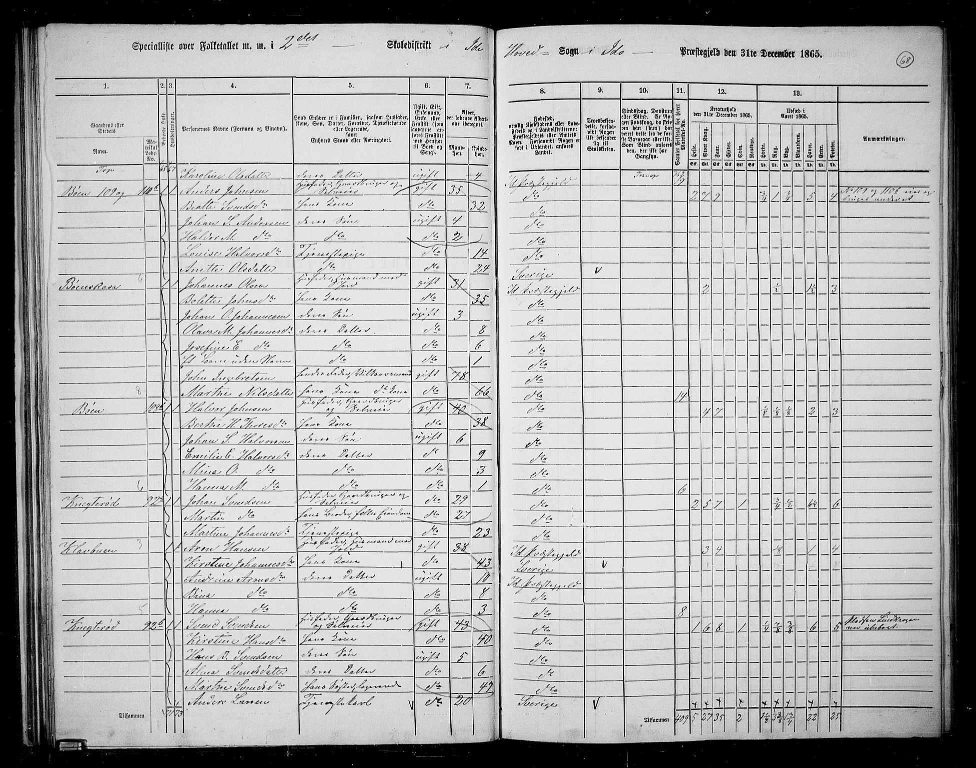 RA, 1865 census for Idd, 1865, p. 60