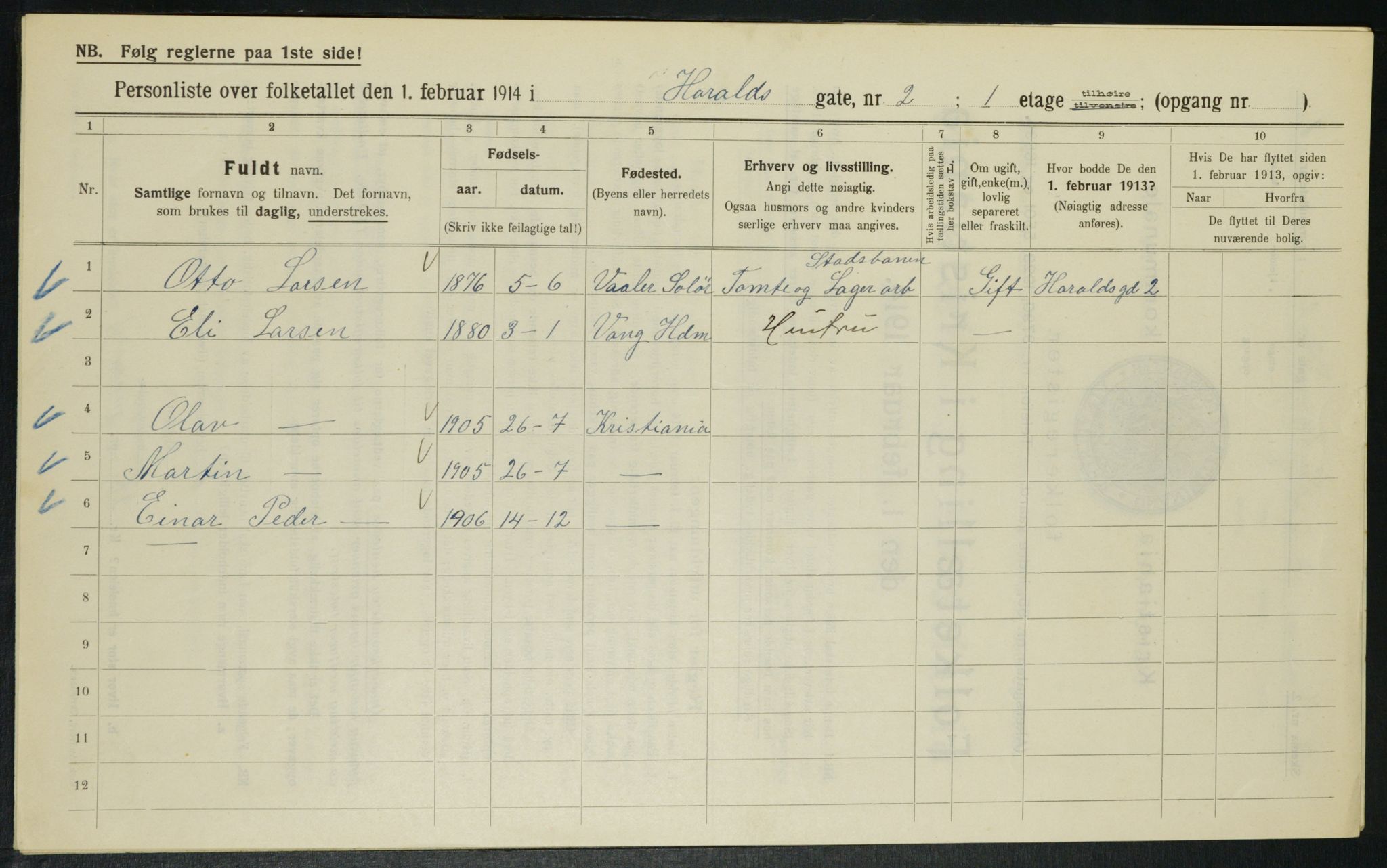 OBA, Municipal Census 1914 for Kristiania, 1914, p. 35093