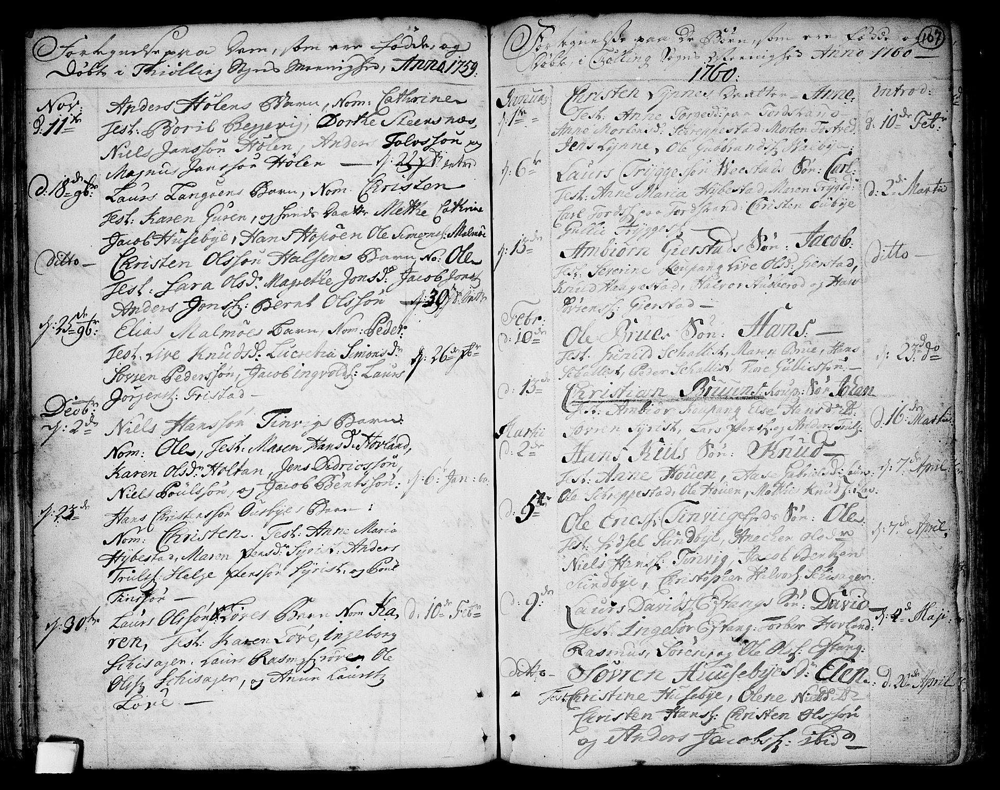 Tjølling kirkebøker, AV/SAKO-A-60/F/Fa/L0003: Parish register (official) no. 3, 1735-1778, p. 107