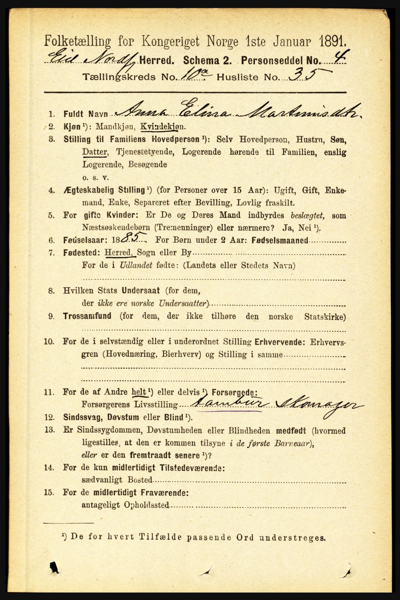 RA, 1891 census for 1443 Eid, 1891, p. 3013
