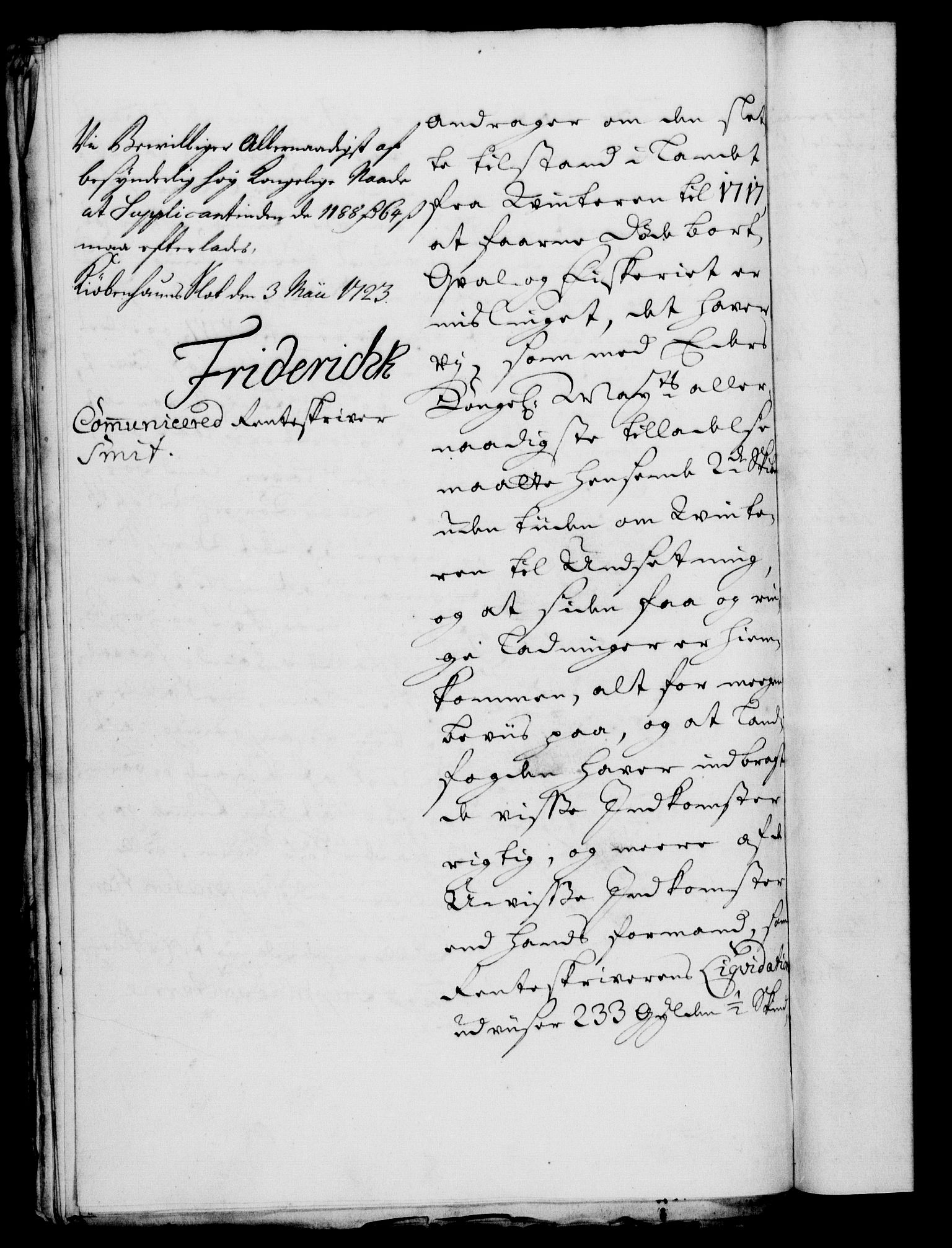 Rentekammeret, Kammerkanselliet, RA/EA-3111/G/Gf/Gfa/L0006: Norsk relasjons- og resolusjonsprotokoll (merket RK 52.6), 1723, p. 556
