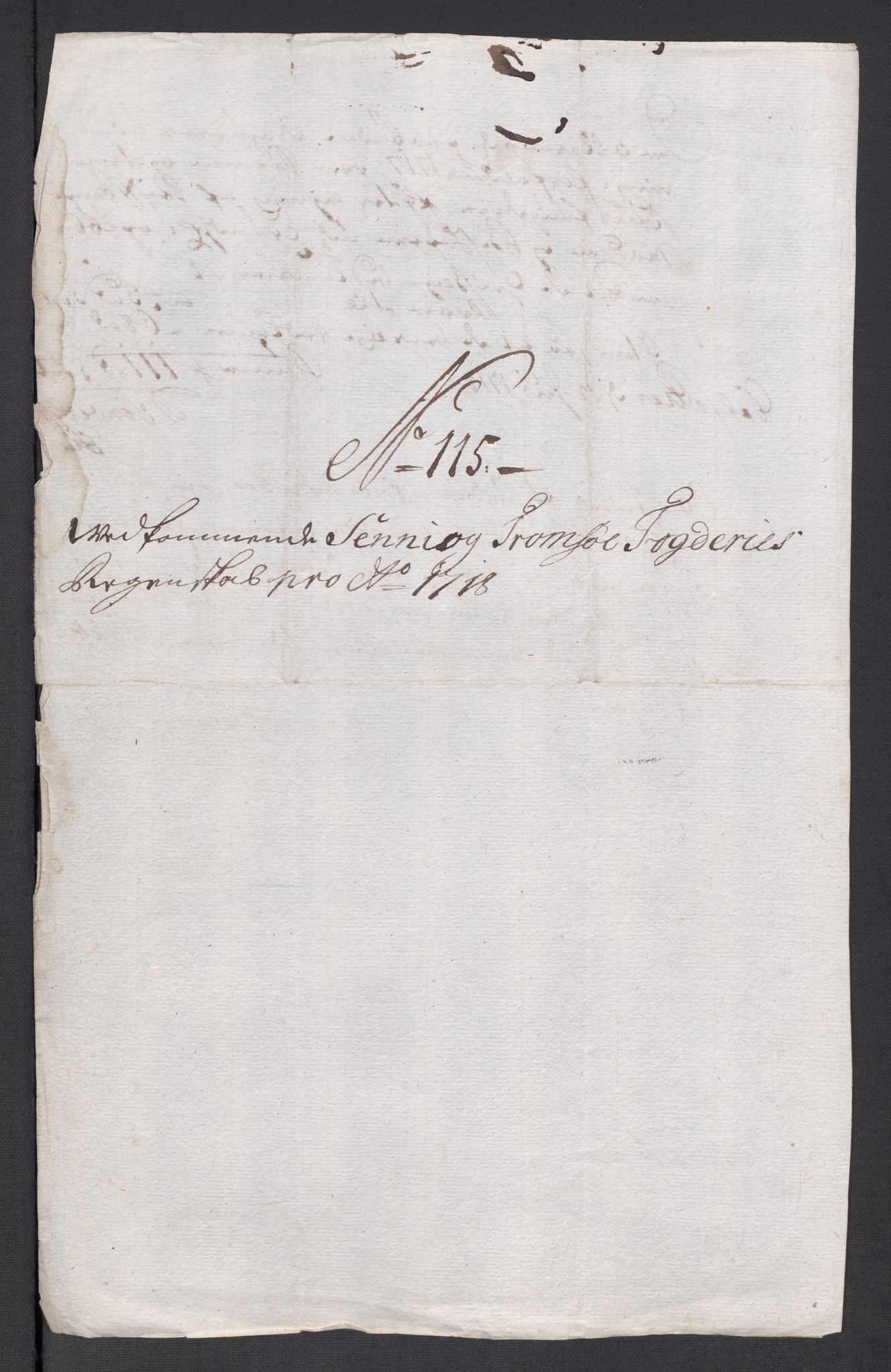 Rentekammeret inntil 1814, Reviderte regnskaper, Fogderegnskap, AV/RA-EA-4092/R68/L4764: Fogderegnskap Senja og Troms, 1718, p. 455