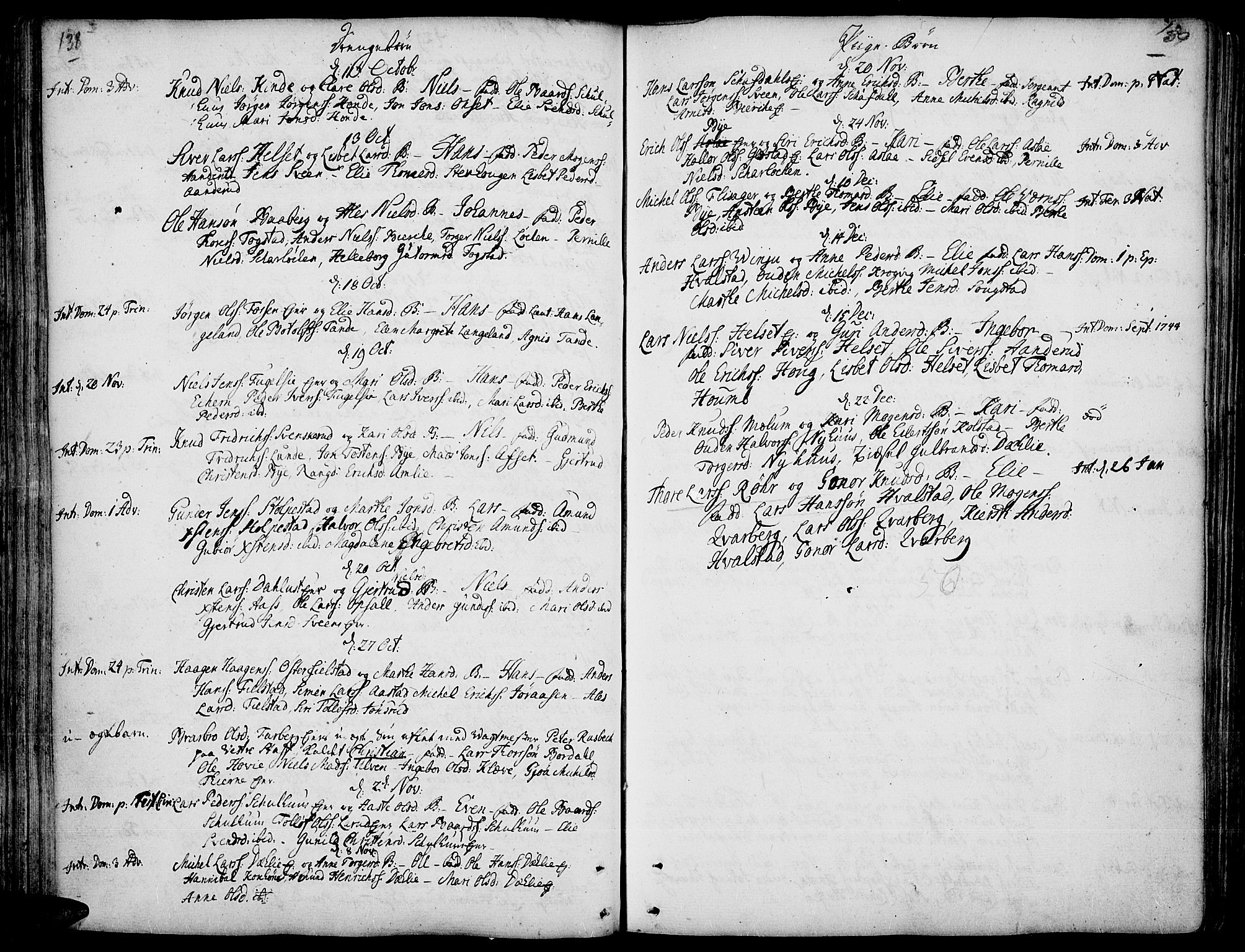 Ringsaker prestekontor, AV/SAH-PREST-014/K/Ka/L0001: Parish register (official) no. 1, 1734-1746, p. 138-139