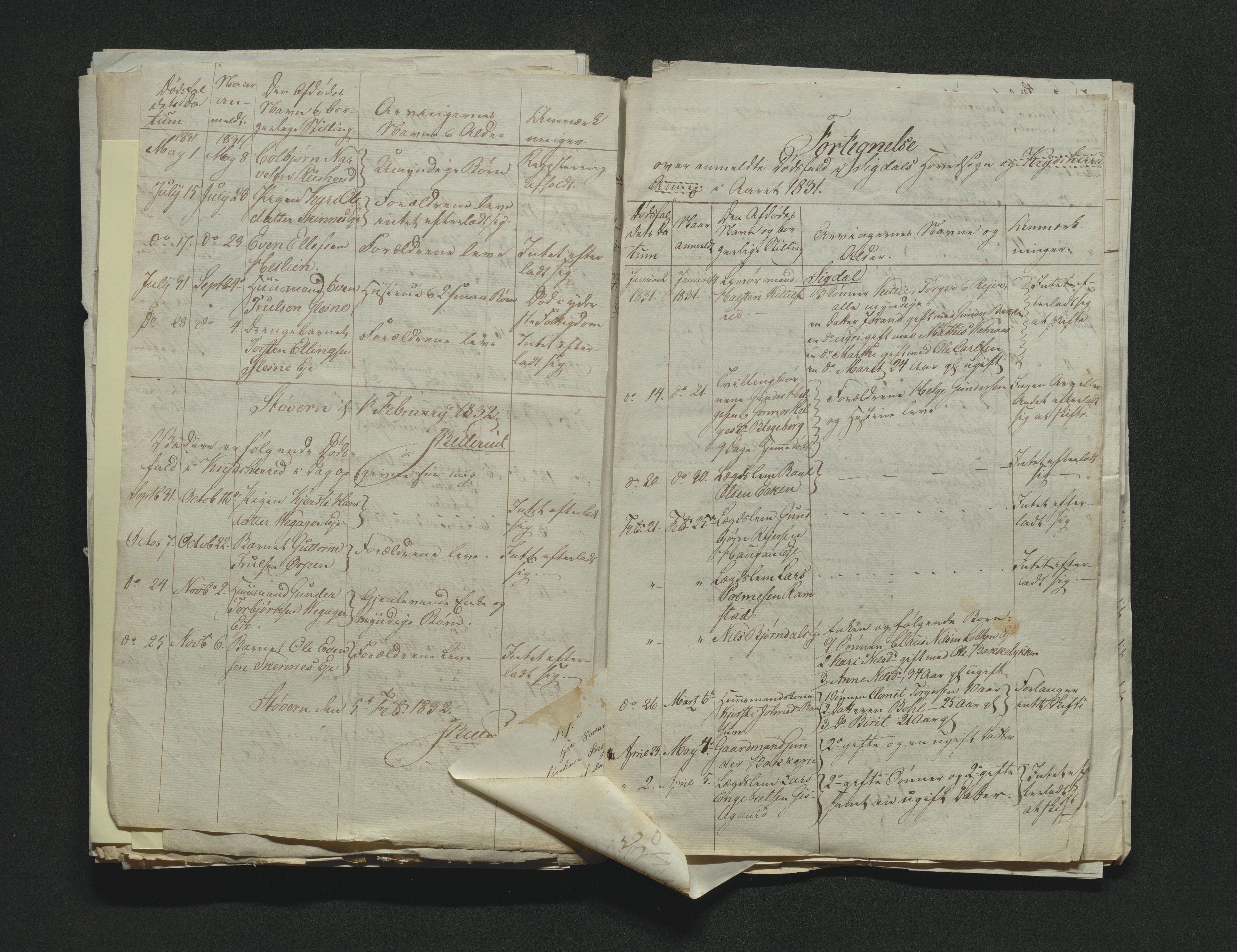Eiker, Modum og Sigdal sorenskriveri, AV/SAKO-A-123/H/Ha/Hab/L0003: Dødsfallsmeldinger, 1830-1833