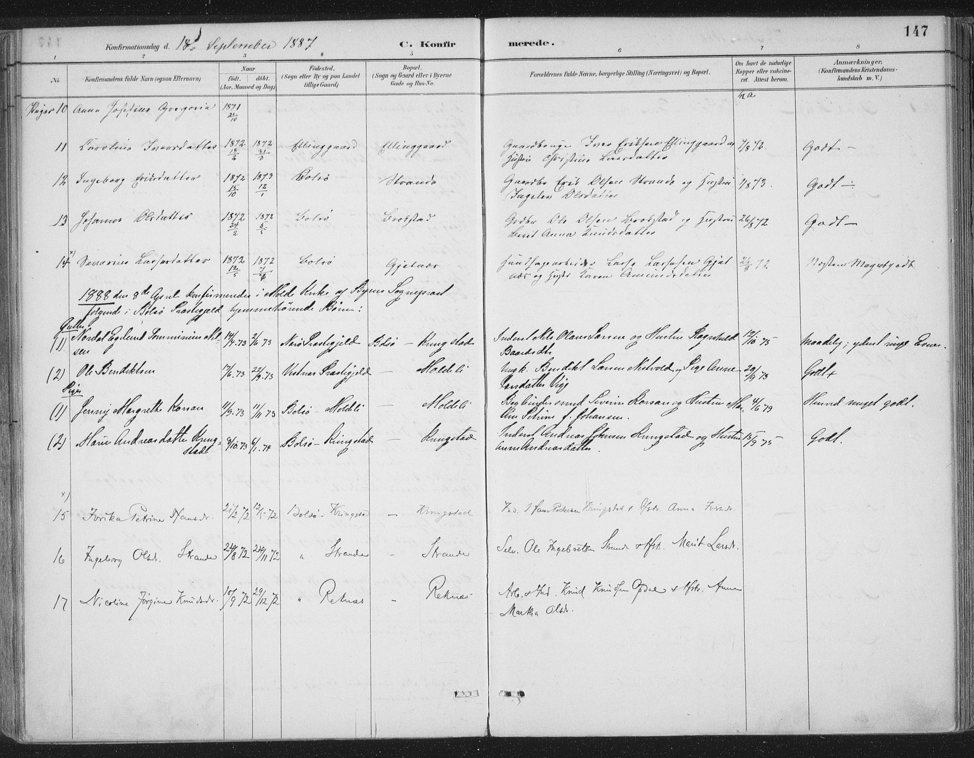 Ministerialprotokoller, klokkerbøker og fødselsregistre - Møre og Romsdal, SAT/A-1454/555/L0658: Parish register (official) no. 555A09, 1887-1917, p. 147