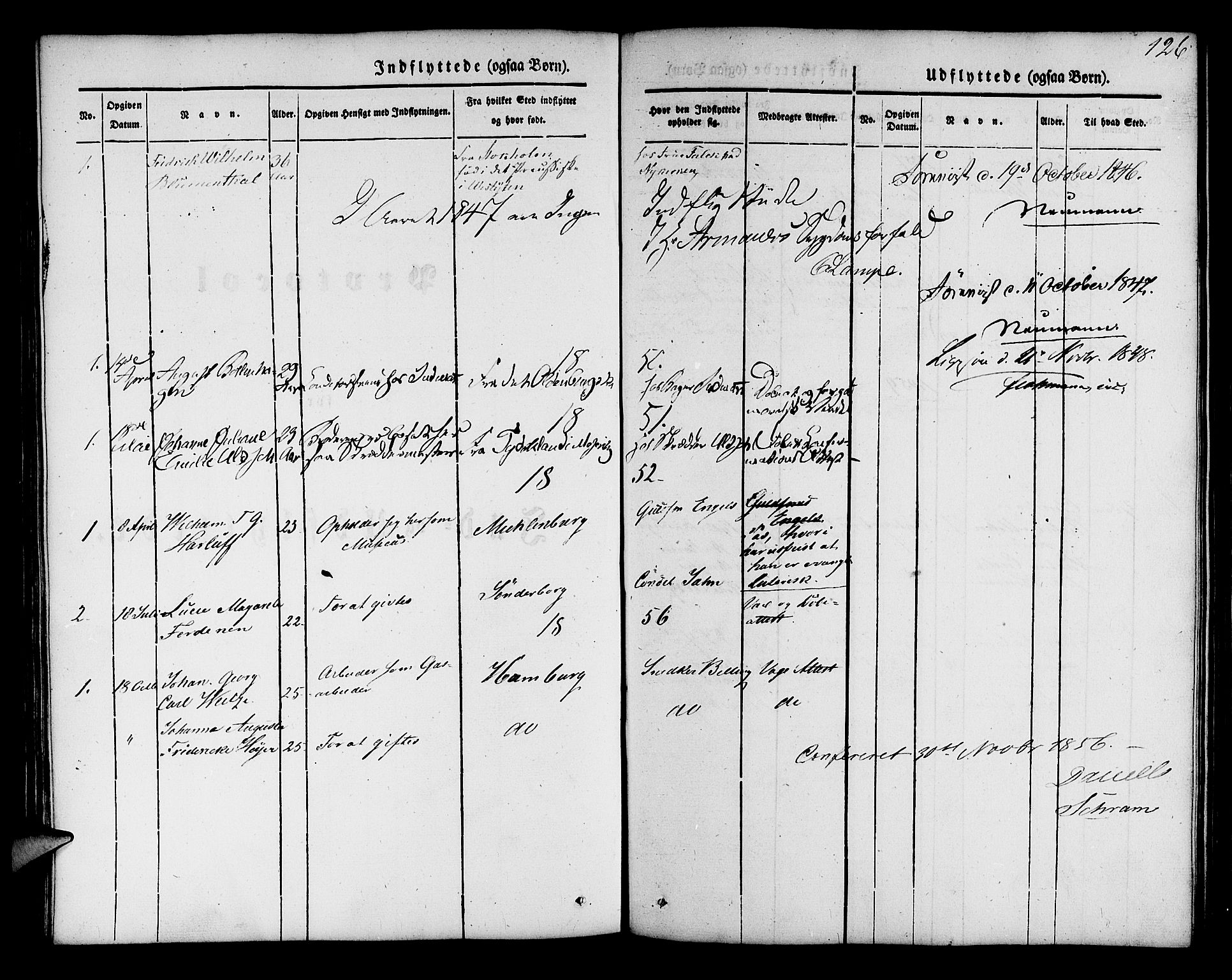 Mariakirken Sokneprestembete, SAB/A-76901/H/Hab/L0002: Parish register (copy) no. A 2, 1846-1862, p. 126