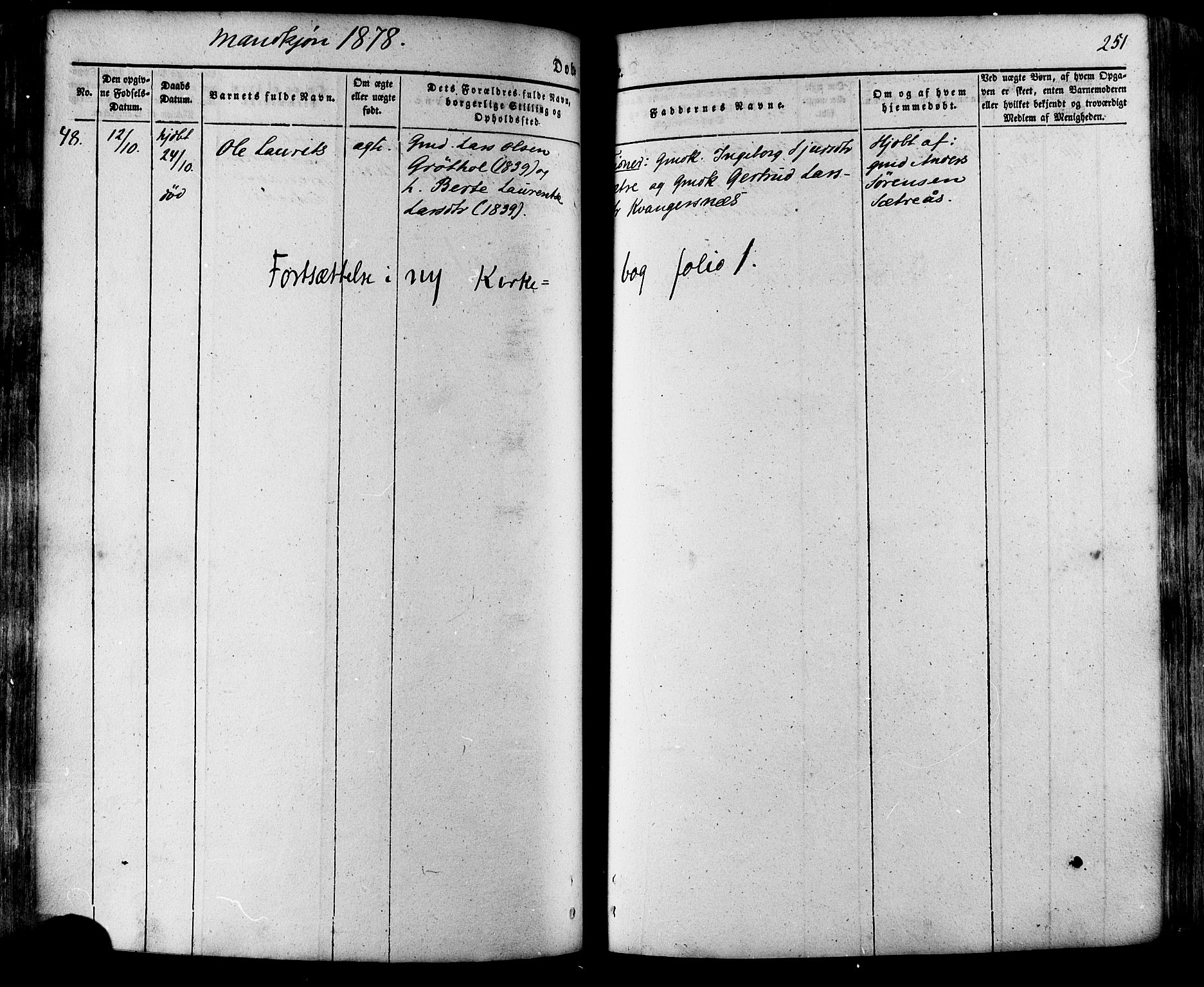 Ministerialprotokoller, klokkerbøker og fødselsregistre - Møre og Romsdal, SAT/A-1454/511/L0140: Parish register (official) no. 511A07, 1851-1878, p. 251