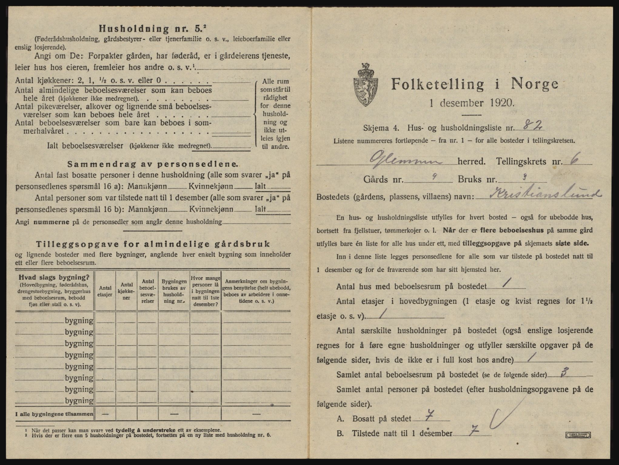 SAO, 1920 census for Glemmen, 1920, p. 2321