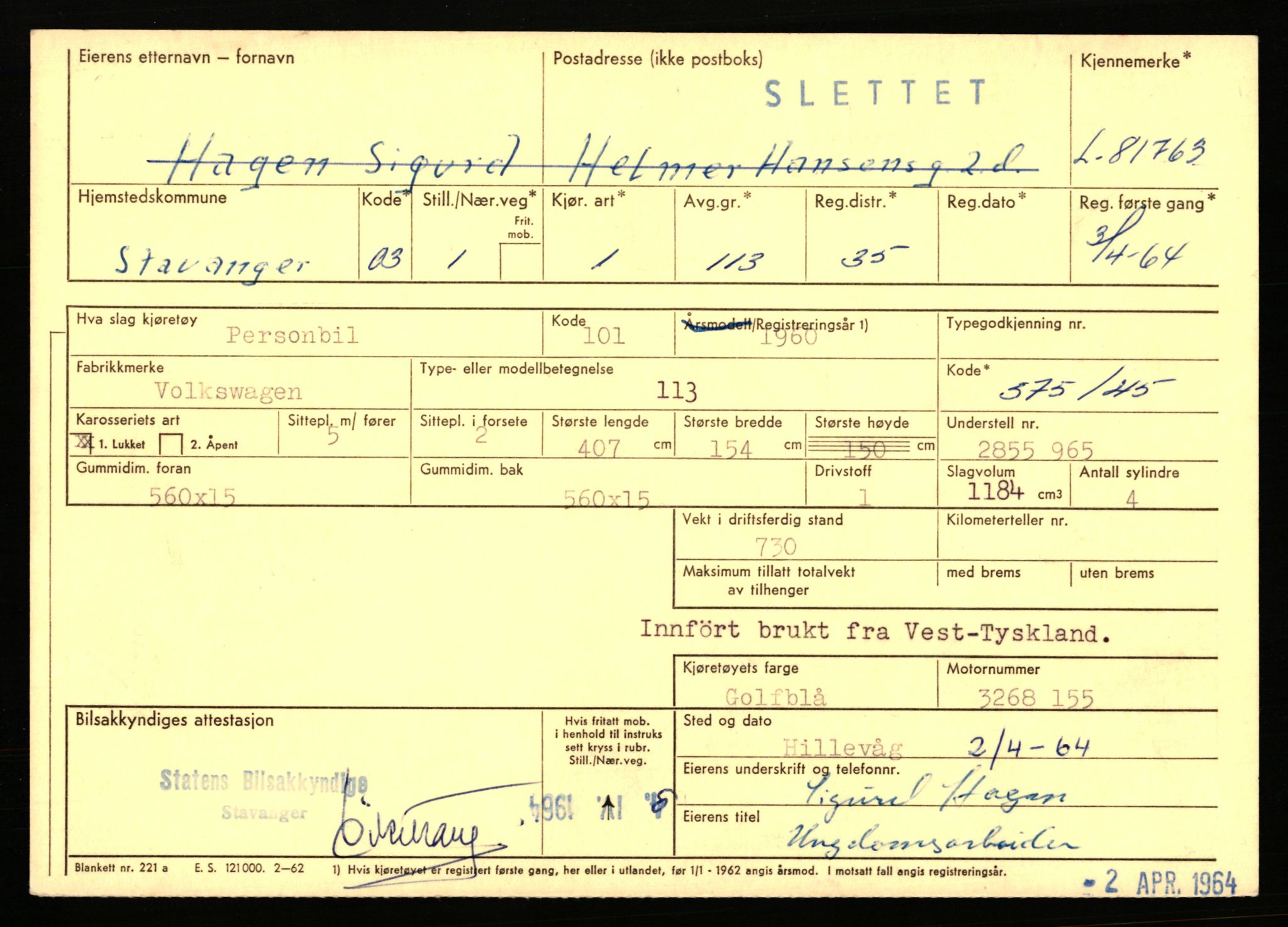 Stavanger trafikkstasjon, AV/SAST-A-101942/0/F/L0071: L-80500 - L-82199, 1930-1971, p. 2141