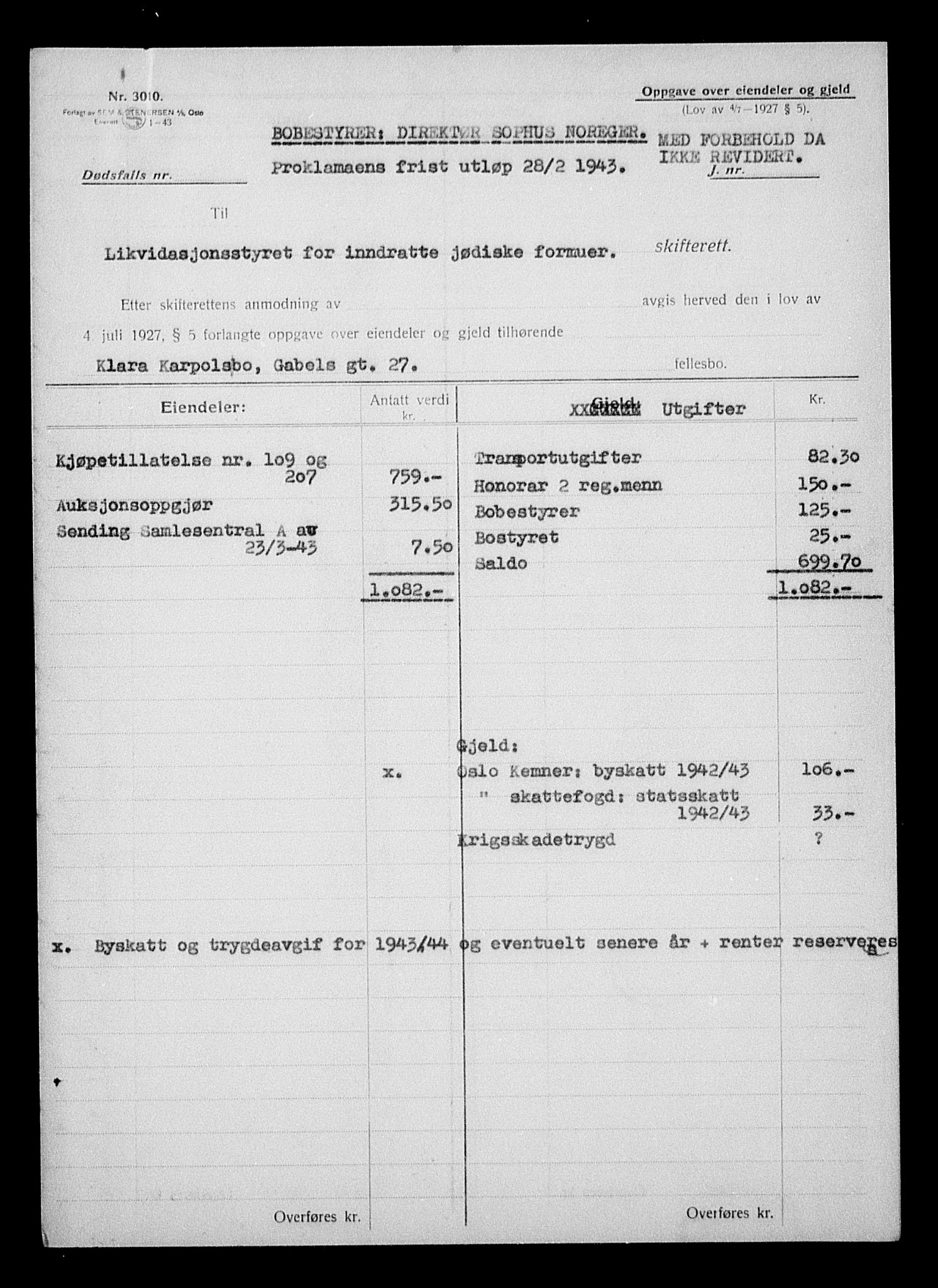 Justisdepartementet, Tilbakeføringskontoret for inndratte formuer, AV/RA-S-1564/H/Hc/Hcc/L0949: --, 1945-1947, p. 426