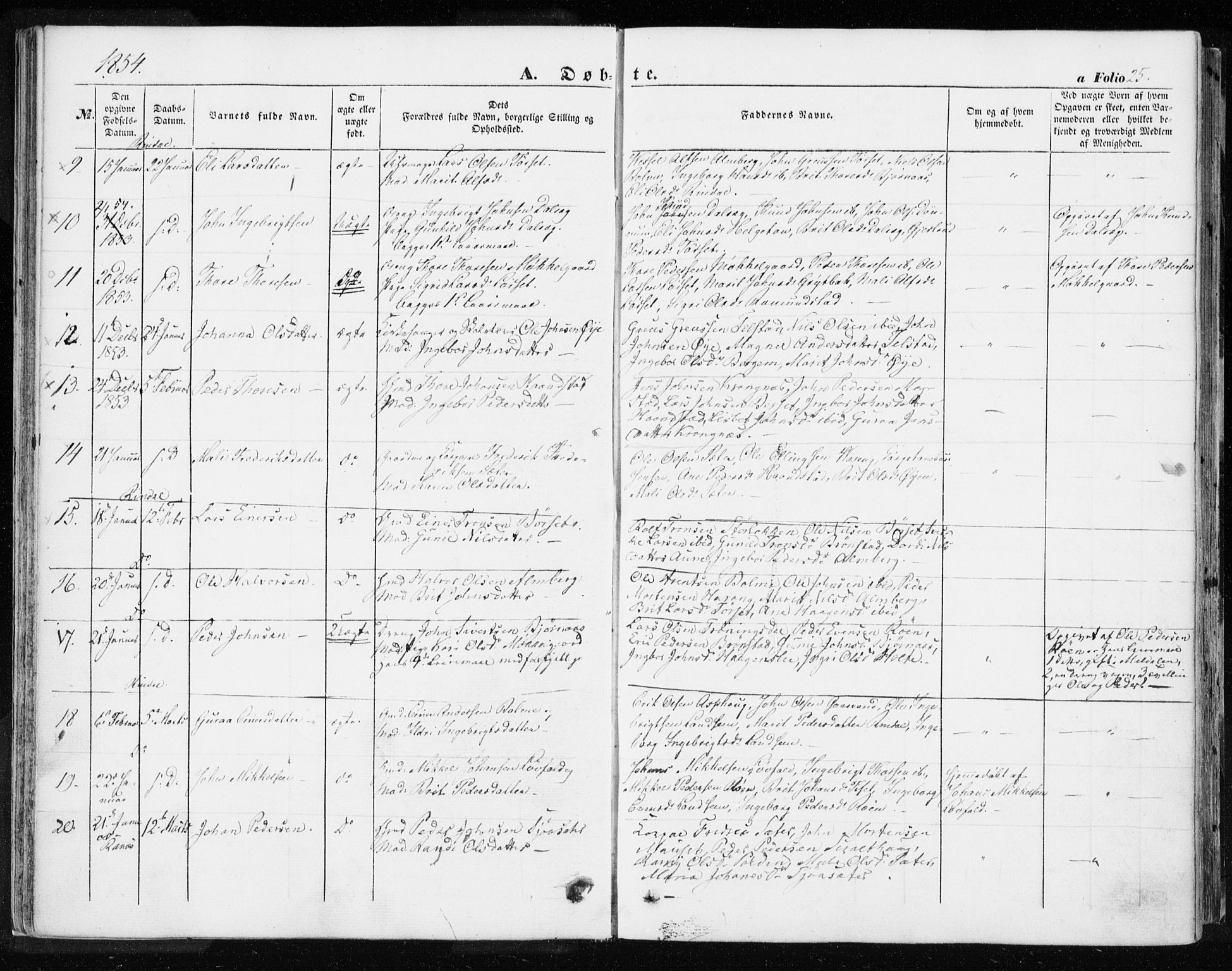 Ministerialprotokoller, klokkerbøker og fødselsregistre - Møre og Romsdal, AV/SAT-A-1454/595/L1044: Parish register (official) no. 595A06, 1852-1863, p. 25