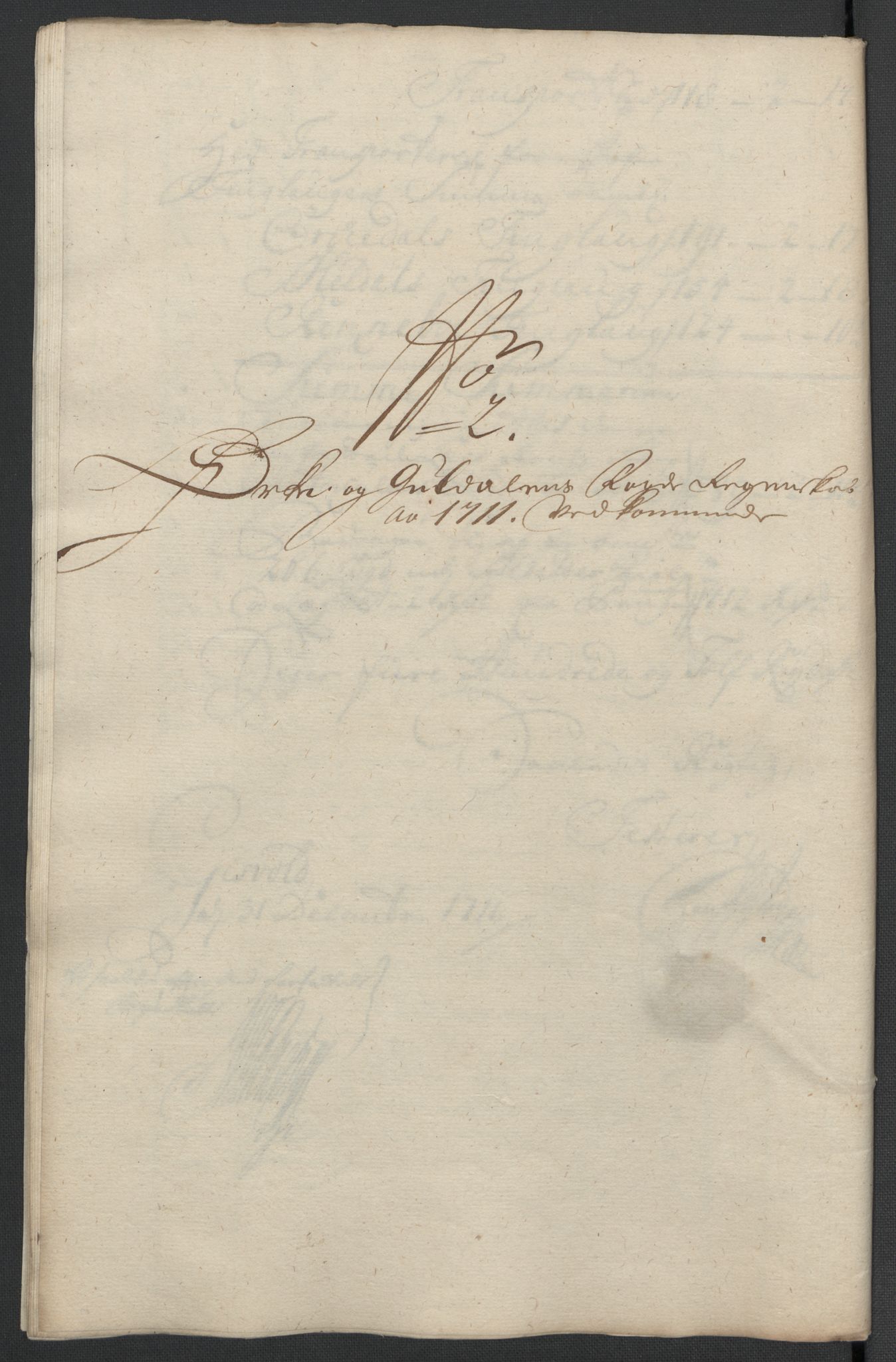 Rentekammeret inntil 1814, Reviderte regnskaper, Fogderegnskap, RA/EA-4092/R60/L3961: Fogderegnskap Orkdal og Gauldal, 1711, p. 116