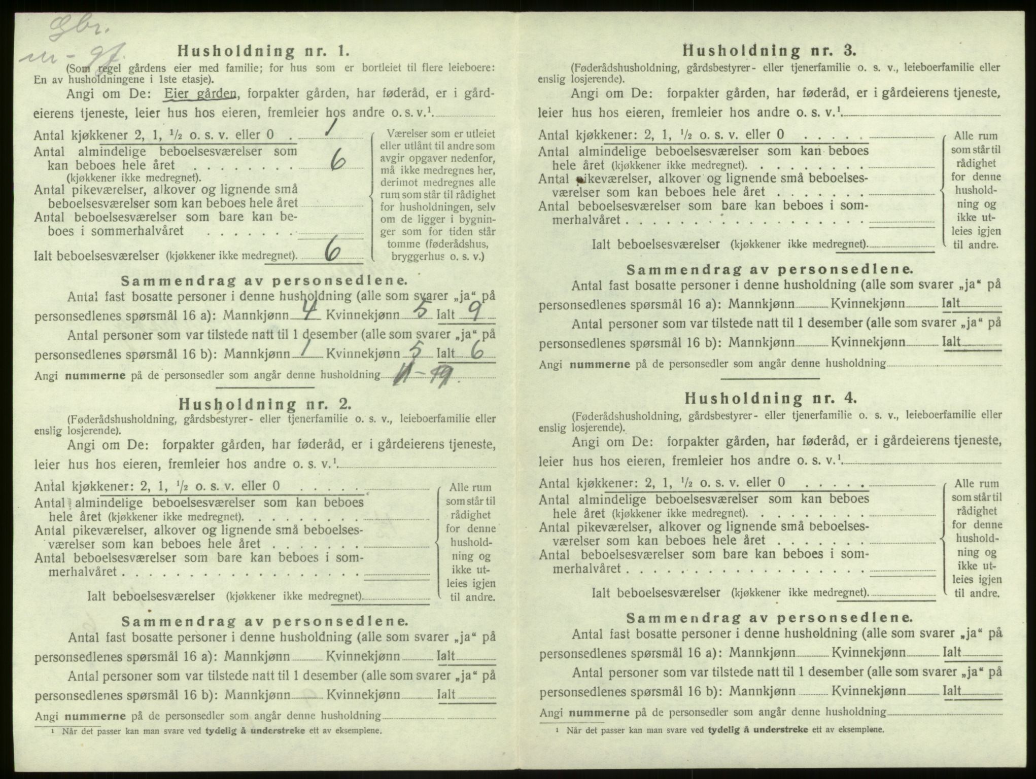 SAB, 1920 census for Kinn, 1920, p. 230