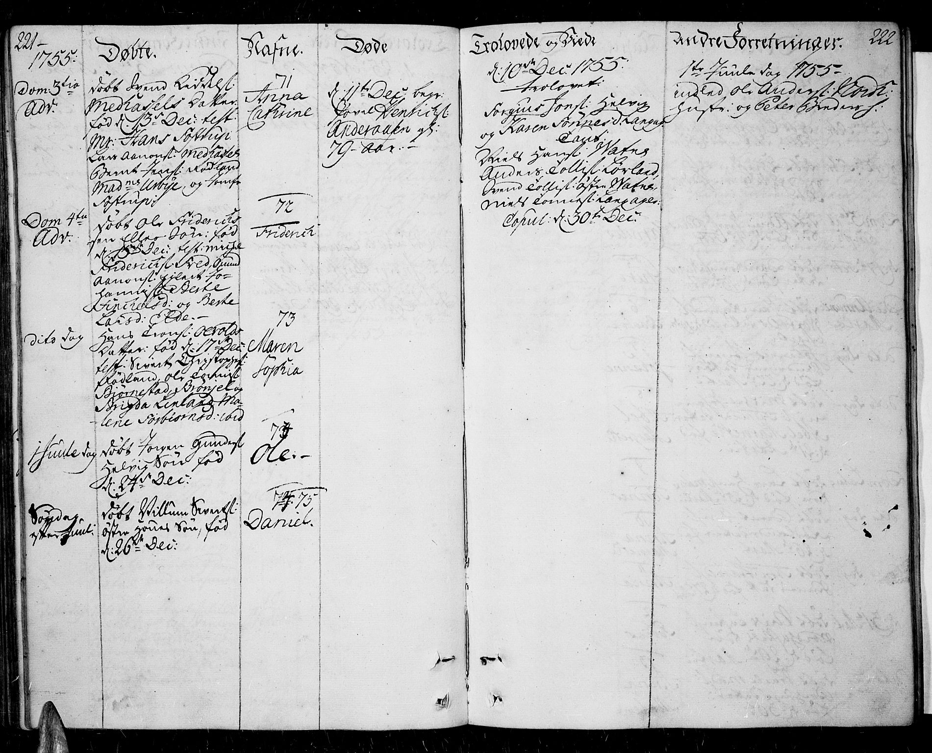 Lista sokneprestkontor, AV/SAK-1111-0027/F/Fa/L0003: Parish register (official) no. A 3 /1, 1743-1767, p. 221-222