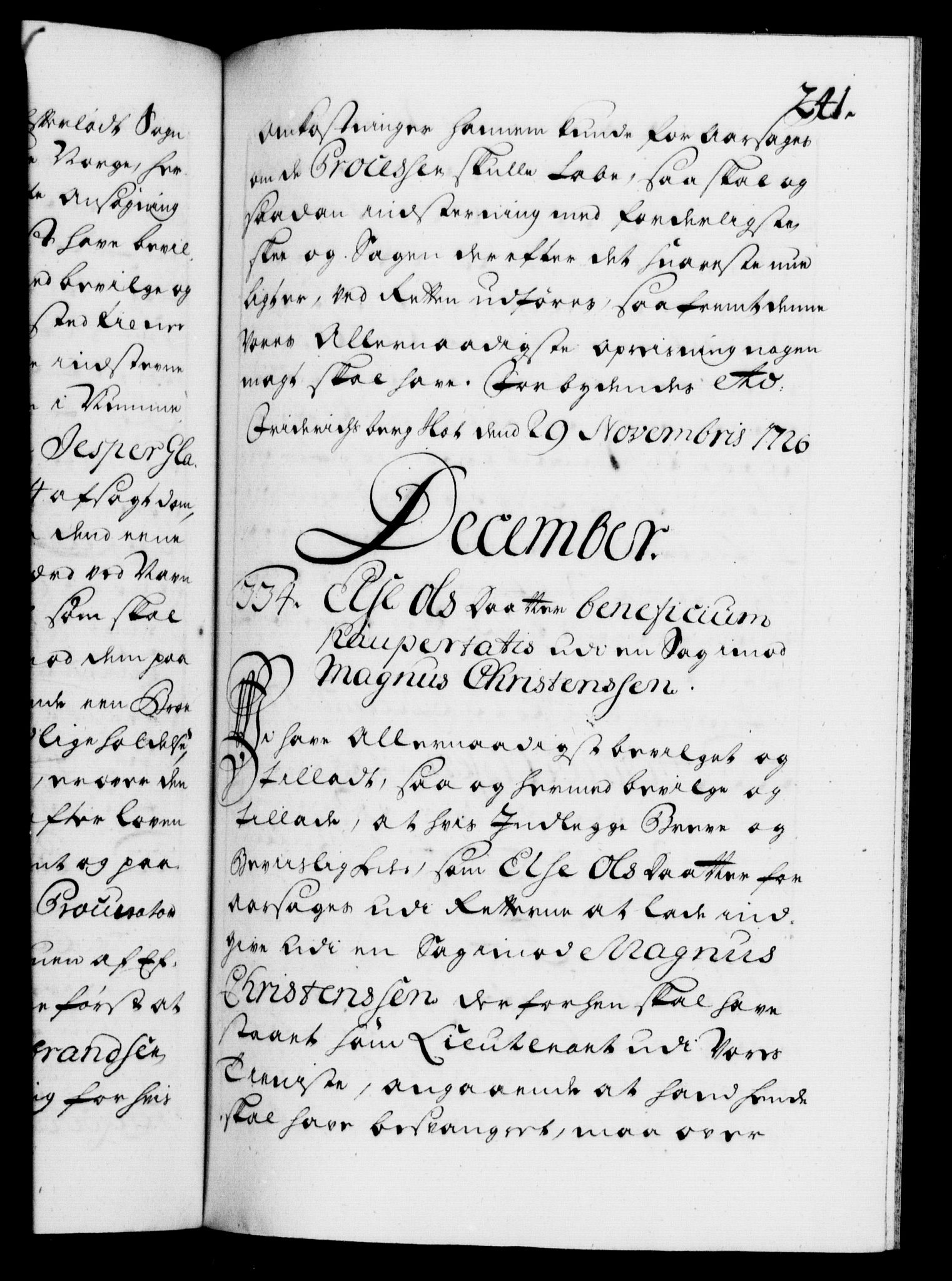 Danske Kanselli 1572-1799, RA/EA-3023/F/Fc/Fca/Fcaa/L0025: Norske registre, 1726-1728, p. 241a