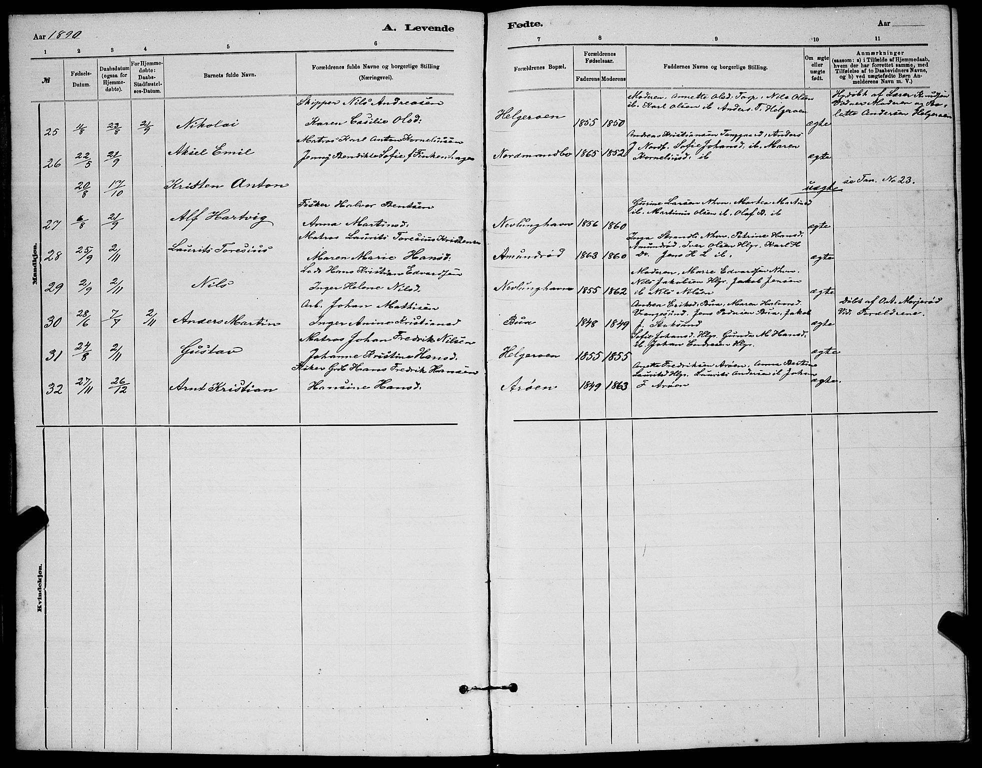 Brunlanes kirkebøker, AV/SAKO-A-342/G/Gb/L0002: Parish register (copy) no. II 2, 1878-1902