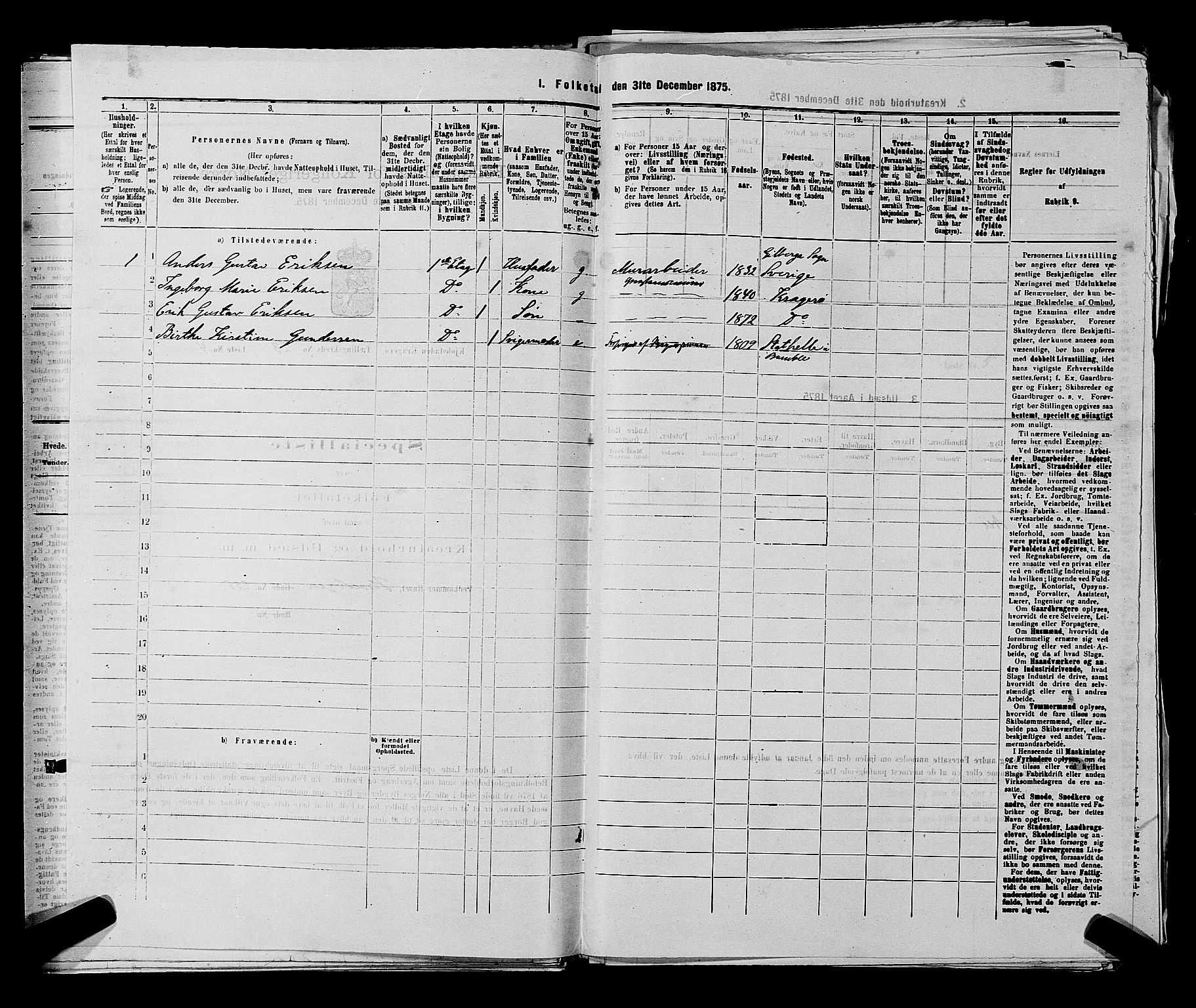 SAKO, 1875 census for 0801P Kragerø, 1875, p. 498