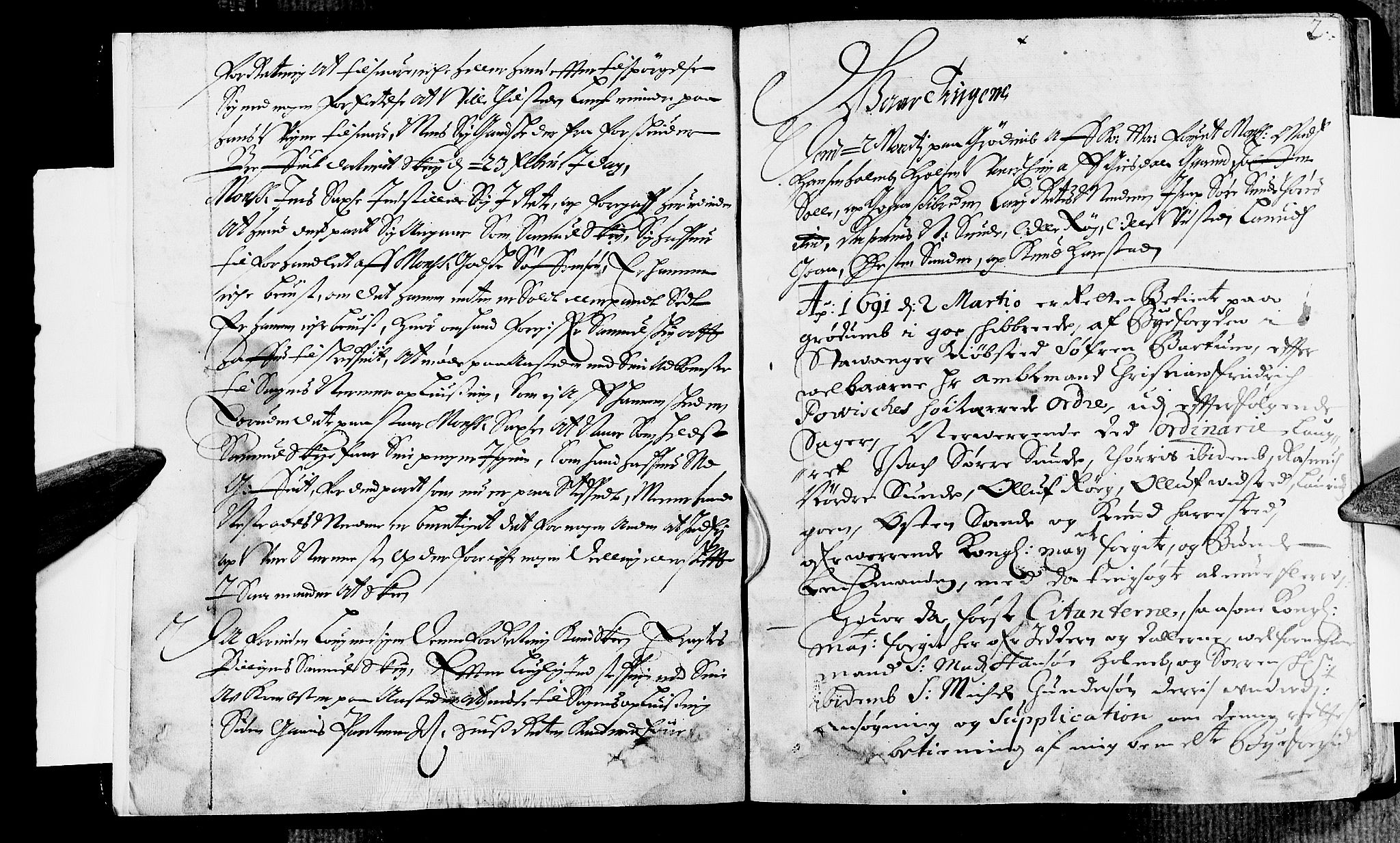 Jæren og Dalane sorenskriveri, AV/SAST-A-100306/3/30/30BA/L0047: TINGBOK, 1691, p. 1b-2a