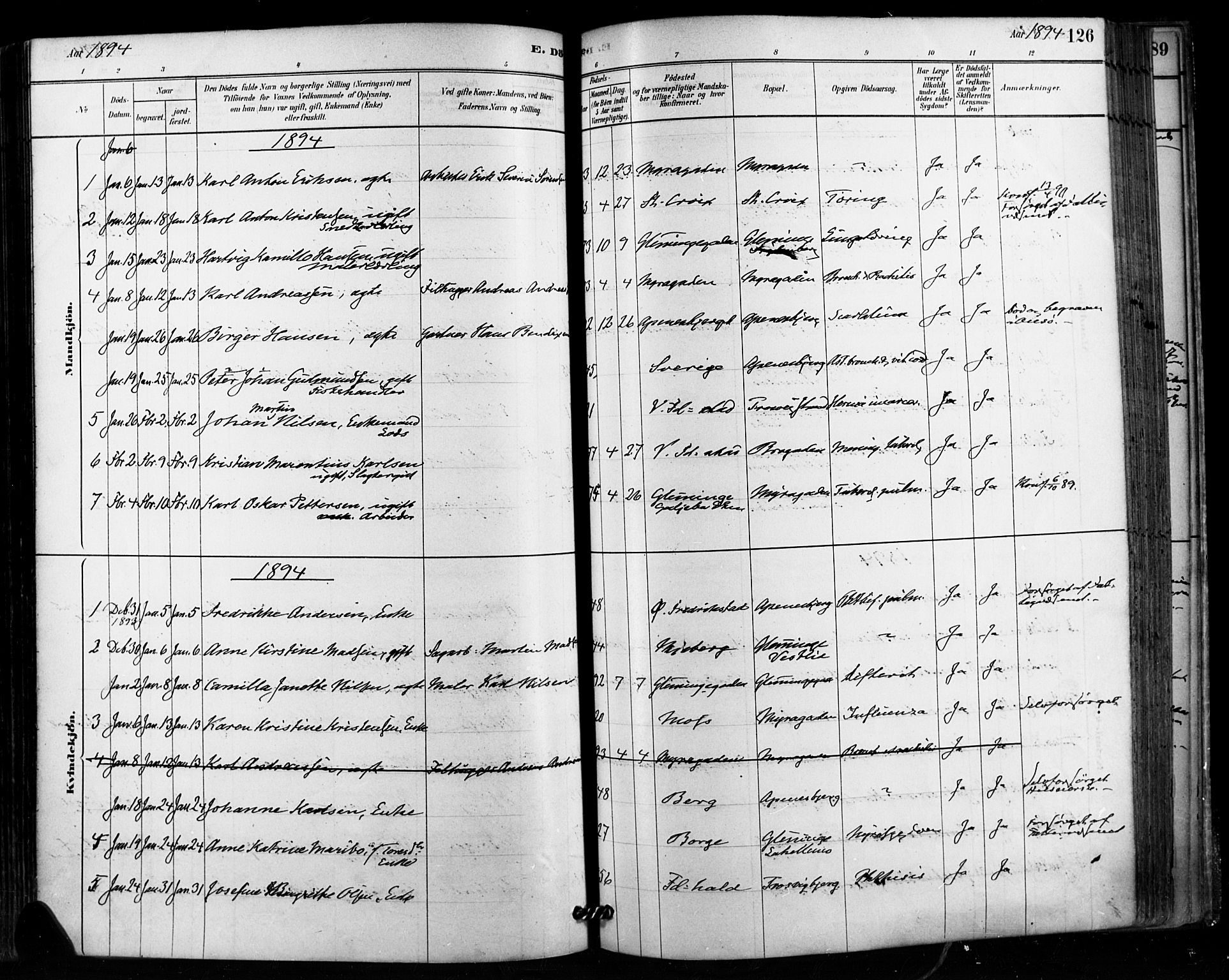 Fredrikstad domkirkes prestekontor Kirkebøker, SAO/A-10906/F/Fa/L0003: Parish register (official) no. 3, 1878-1904, p. 126