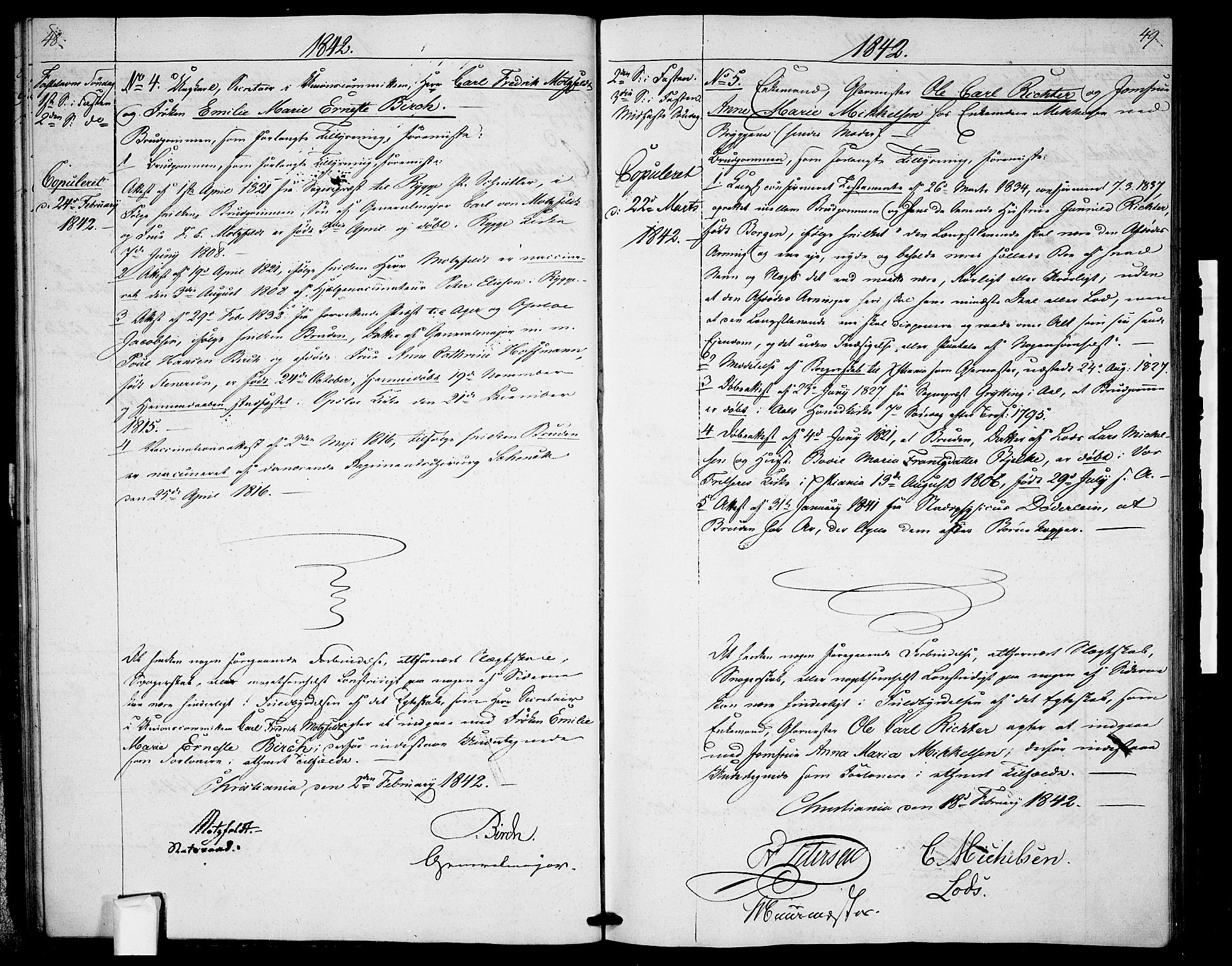 Garnisonsmenigheten Kirkebøker, AV/SAO-A-10846/H/Ha/L0004: Banns register no. I 4, 1840-1844, p. 48-49