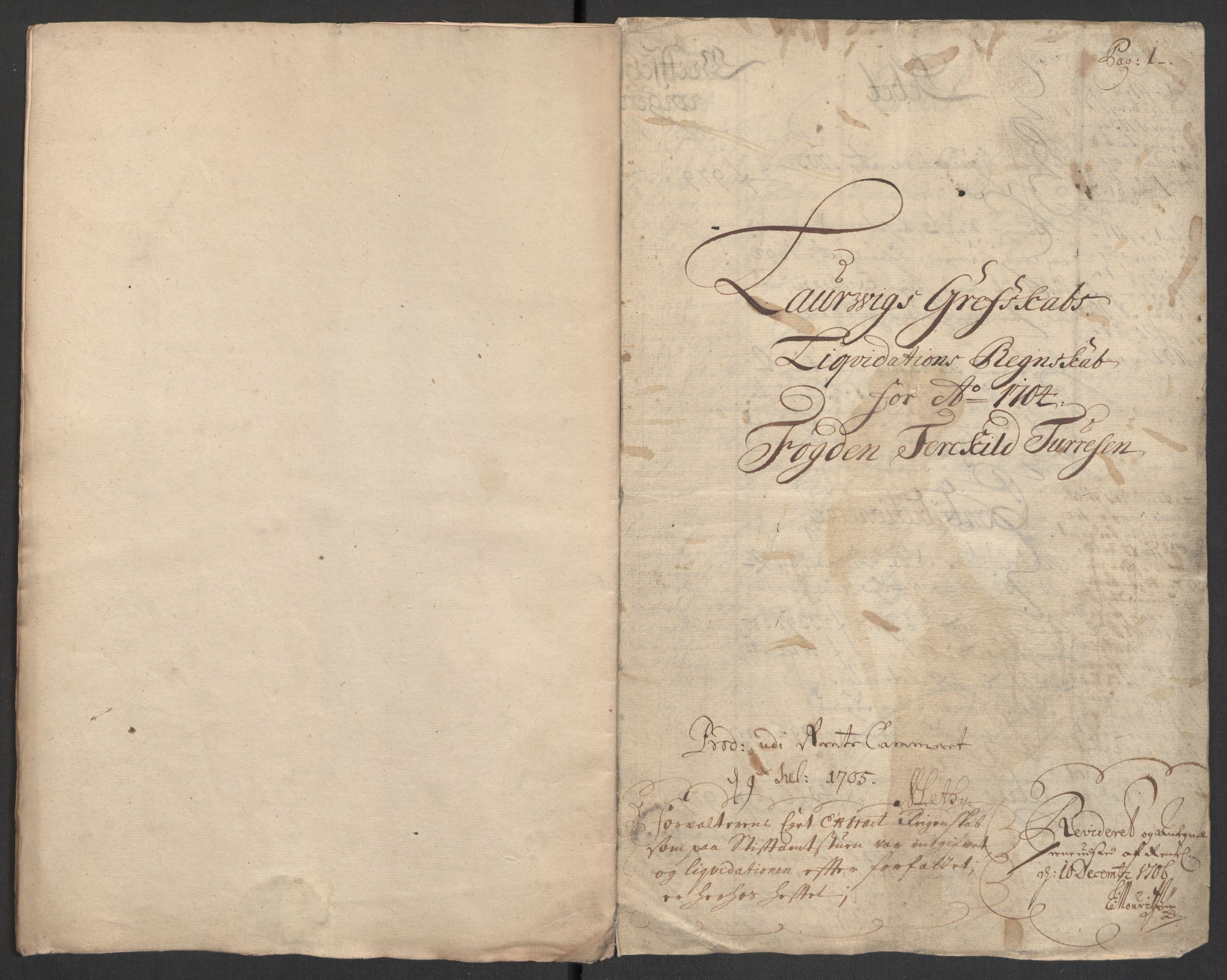 Rentekammeret inntil 1814, Reviderte regnskaper, Fogderegnskap, RA/EA-4092/R33/L1978: Fogderegnskap Larvik grevskap, 1704-1705, p. 8